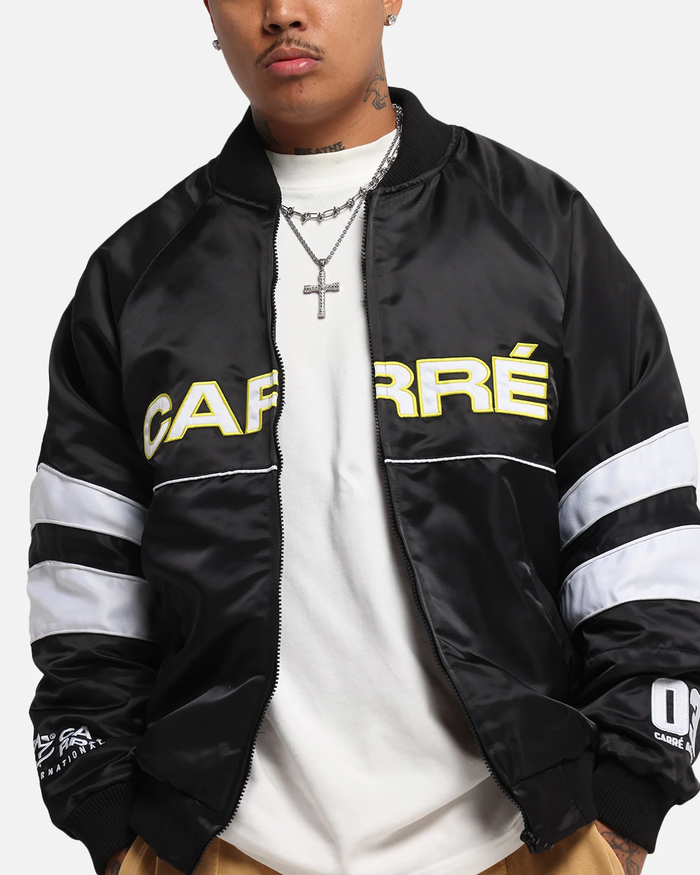 Carre Rally Panelled Bomber Jacket Black