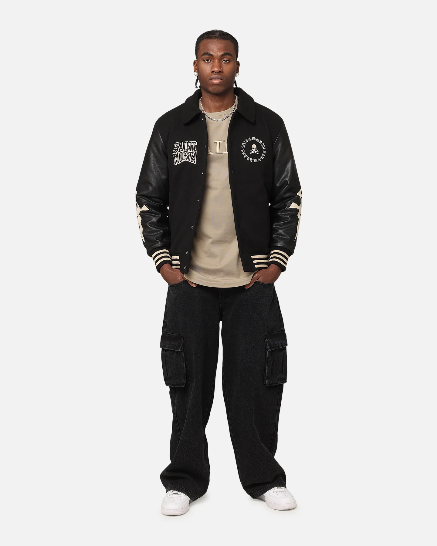 Saint Morta Ceremonies Varsity Jacket Black/Tan