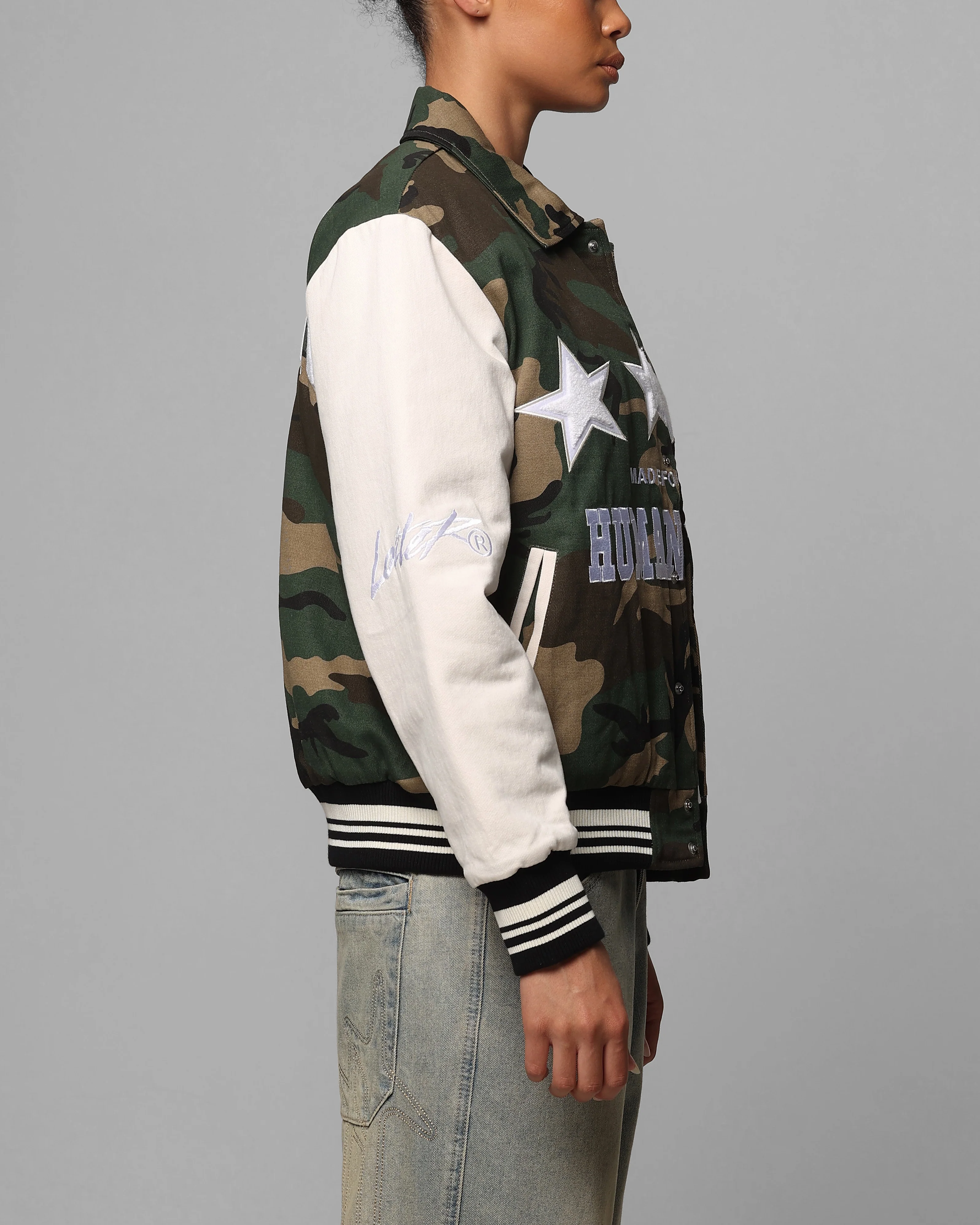 Loiter Star Child Varsity Jacket Woodland Camo