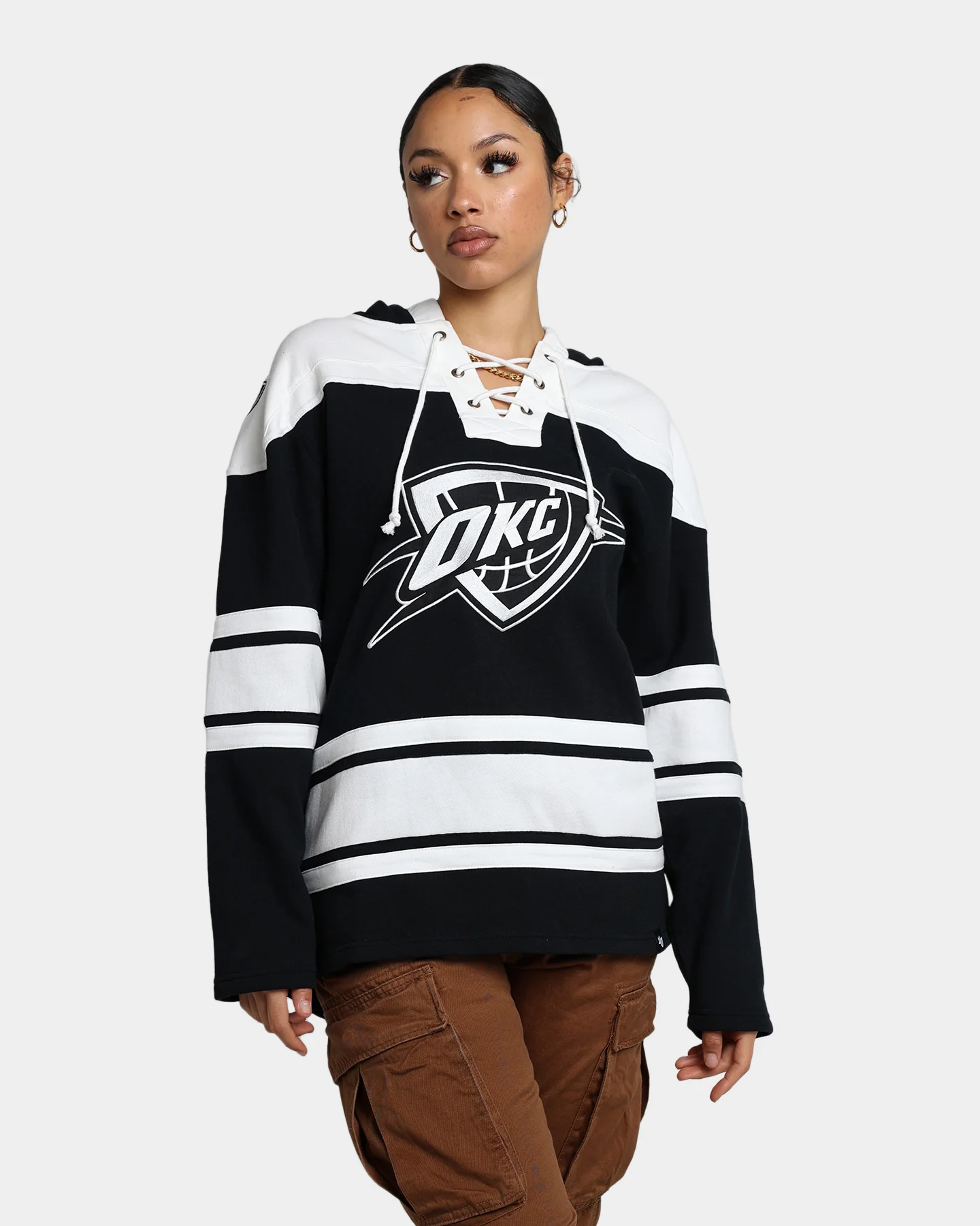 47 Brand Oklahoma City Thunder Superior Lacer Hoodie Jet Black