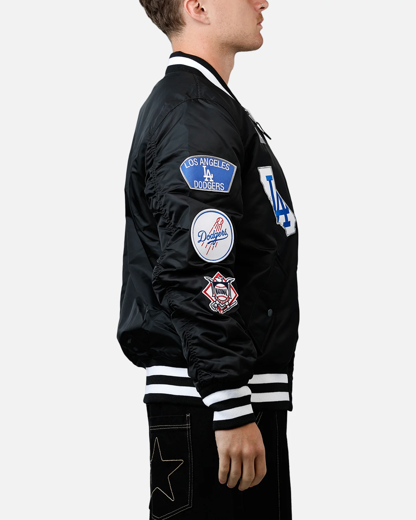 New Era X Alpha Series X MLB Los Angeles Dodgers MA-1 Bomber Jacket Black