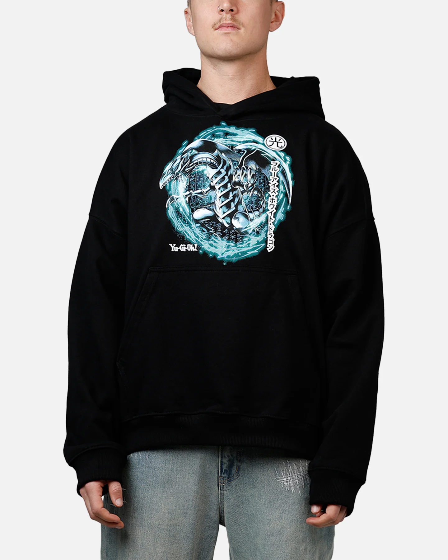 Goat Crew X Yu-Gi-Oh! Blue Eyes White Dragon Premium Hoodie Black