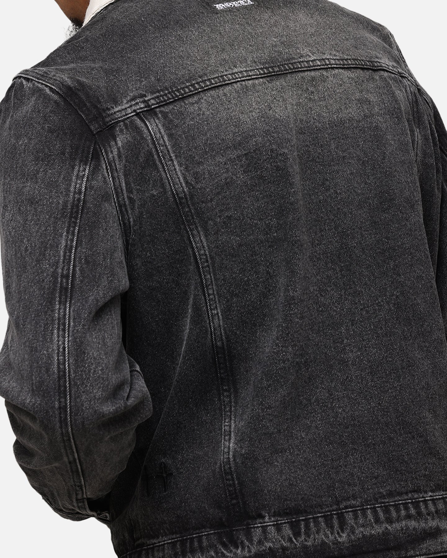 Saint Morta Gothic Distressed Denim Jacket Black Shadow