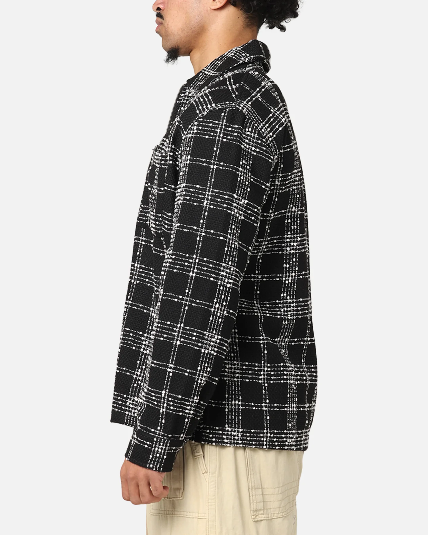 XXIII Boucle Tweed Zip Jacket Black/White