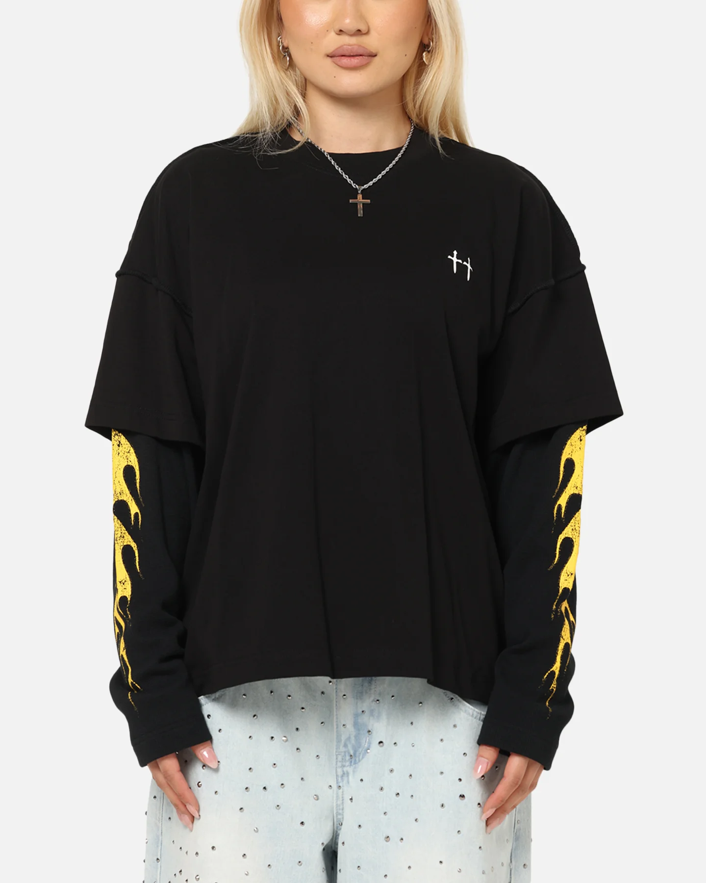 Saint Morta La Flame Long Sleeve T-Shirt Black