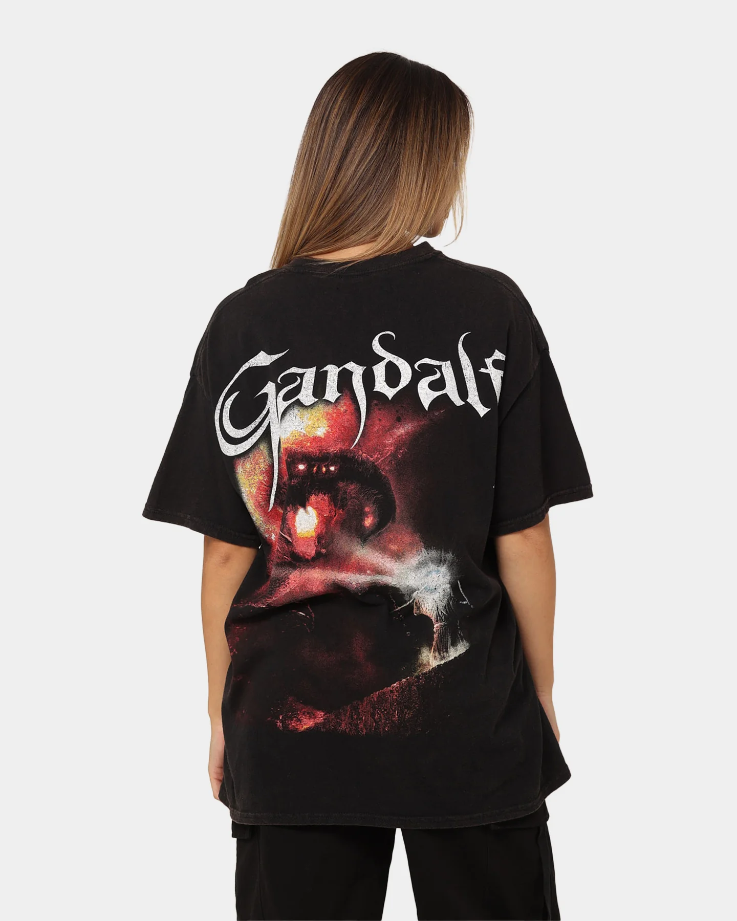 73Studio X The Lord Of The Rings Gandalf Vintage T-Shirt Black Wash