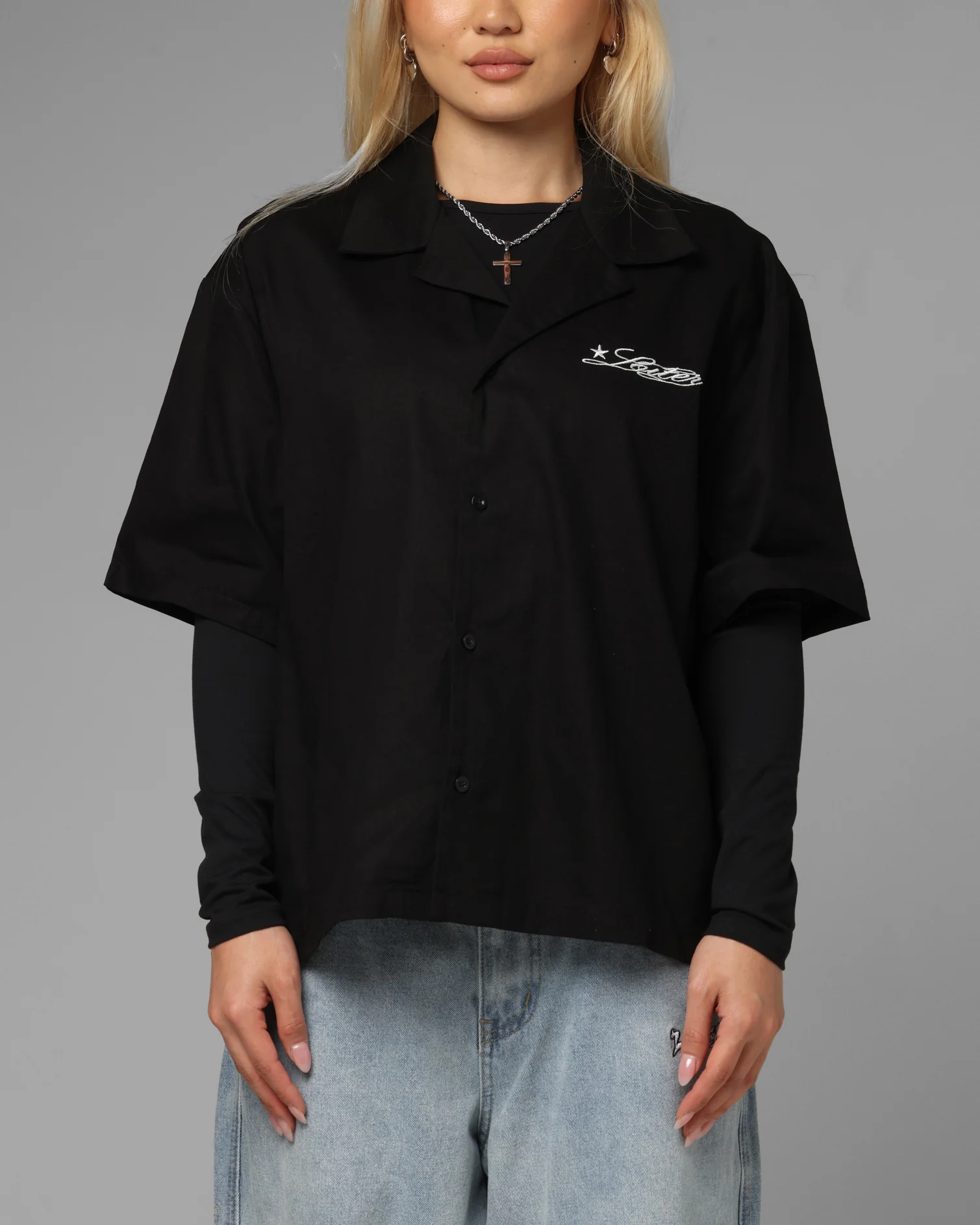 Loiter Daytona Button Up Shirt Black