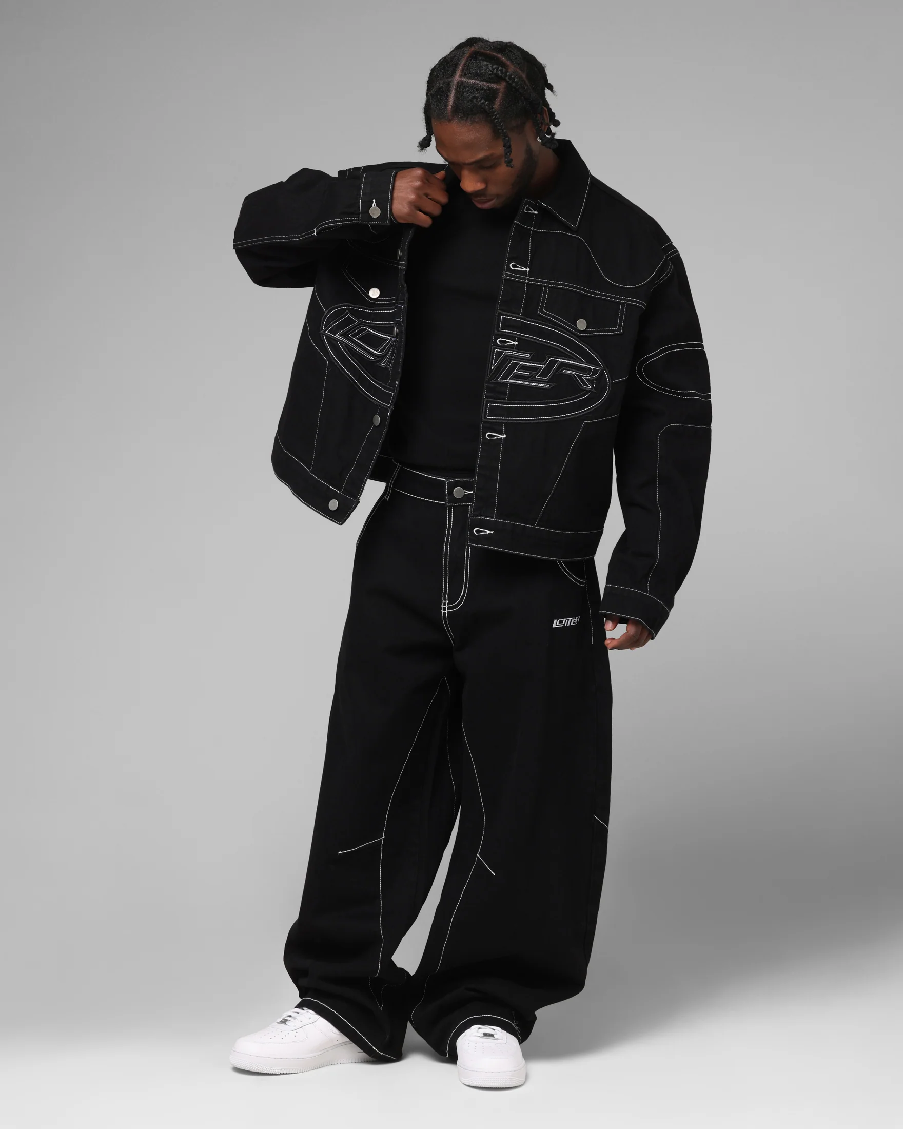 Loiter Biker Raver Jeans Black