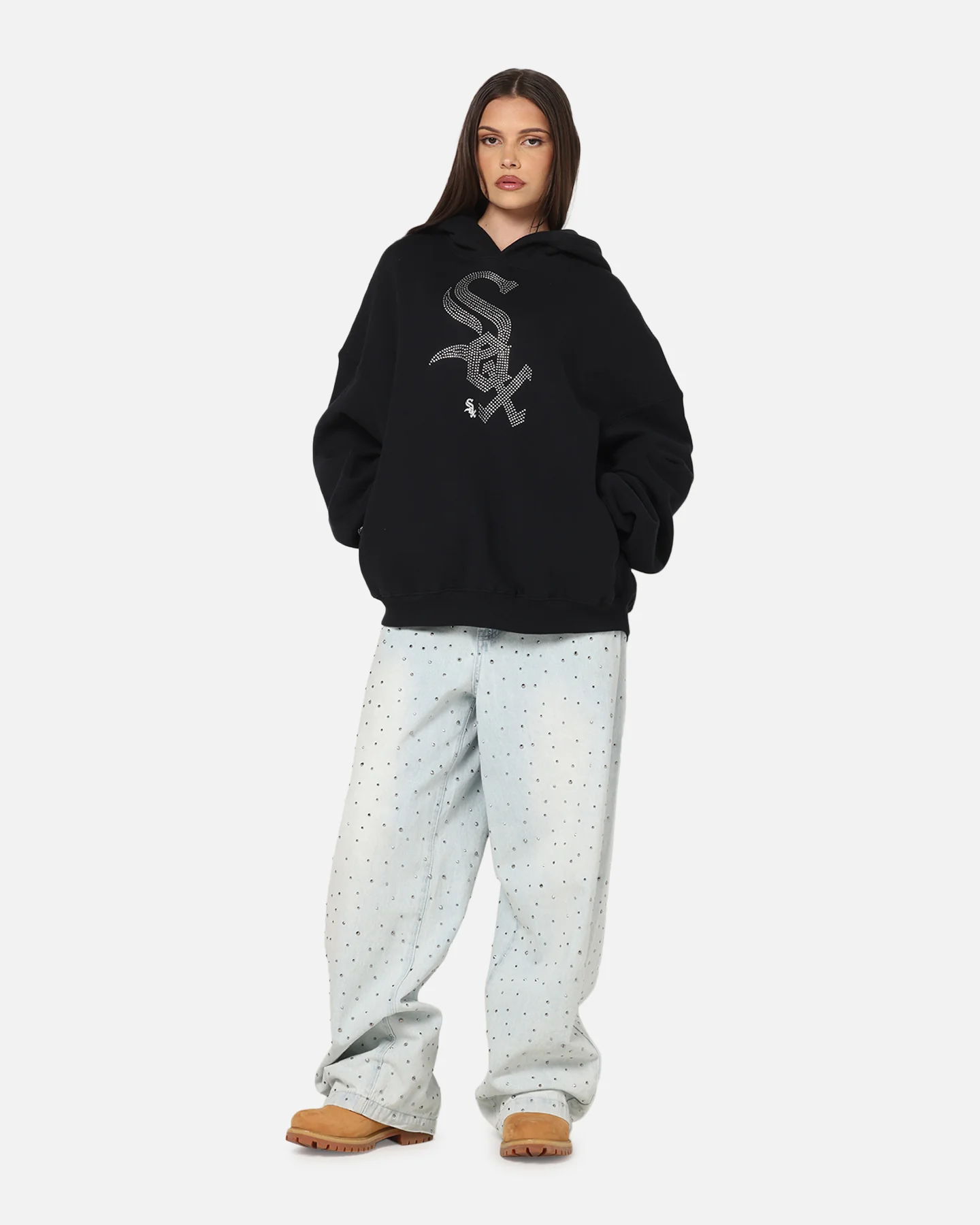 Mitchell & Ness Chicago White Sox Rhinestone Hoodie Faded Black