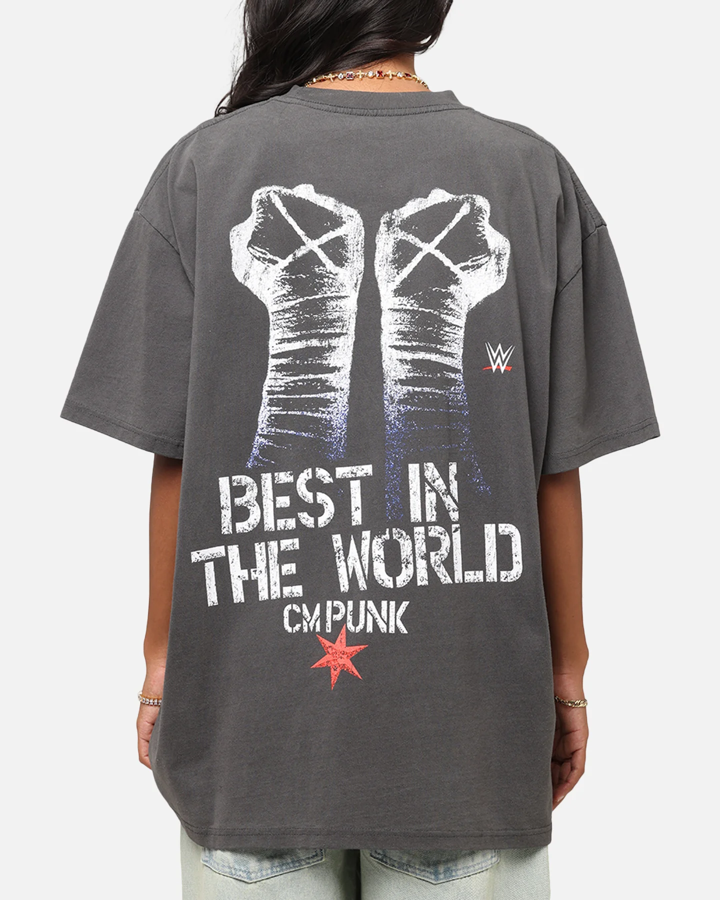Culture Kings X WWE CM Punk Heavyweight T-Shirt Black Wash