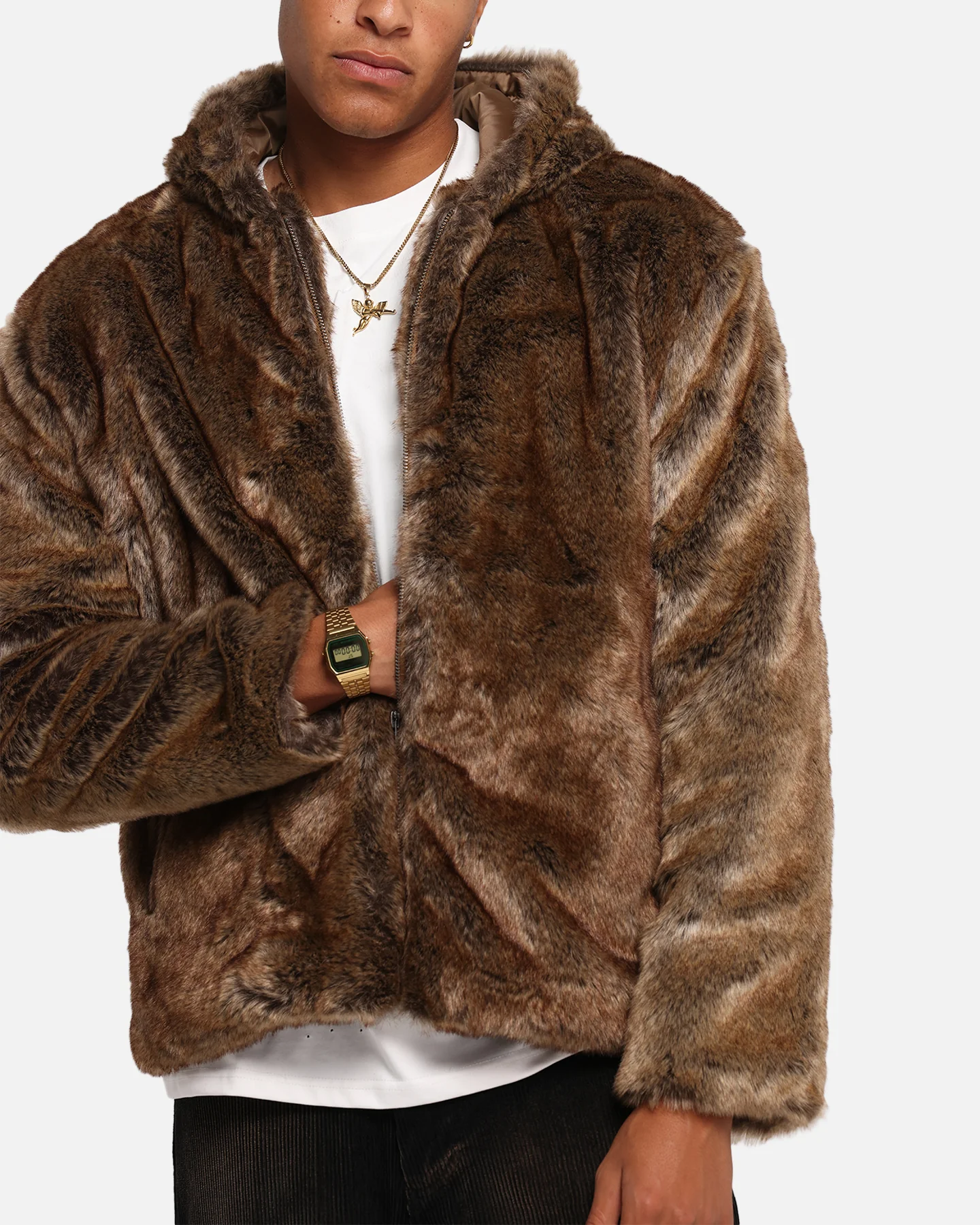 XXIII Into The Wild Fur Jacket Brown