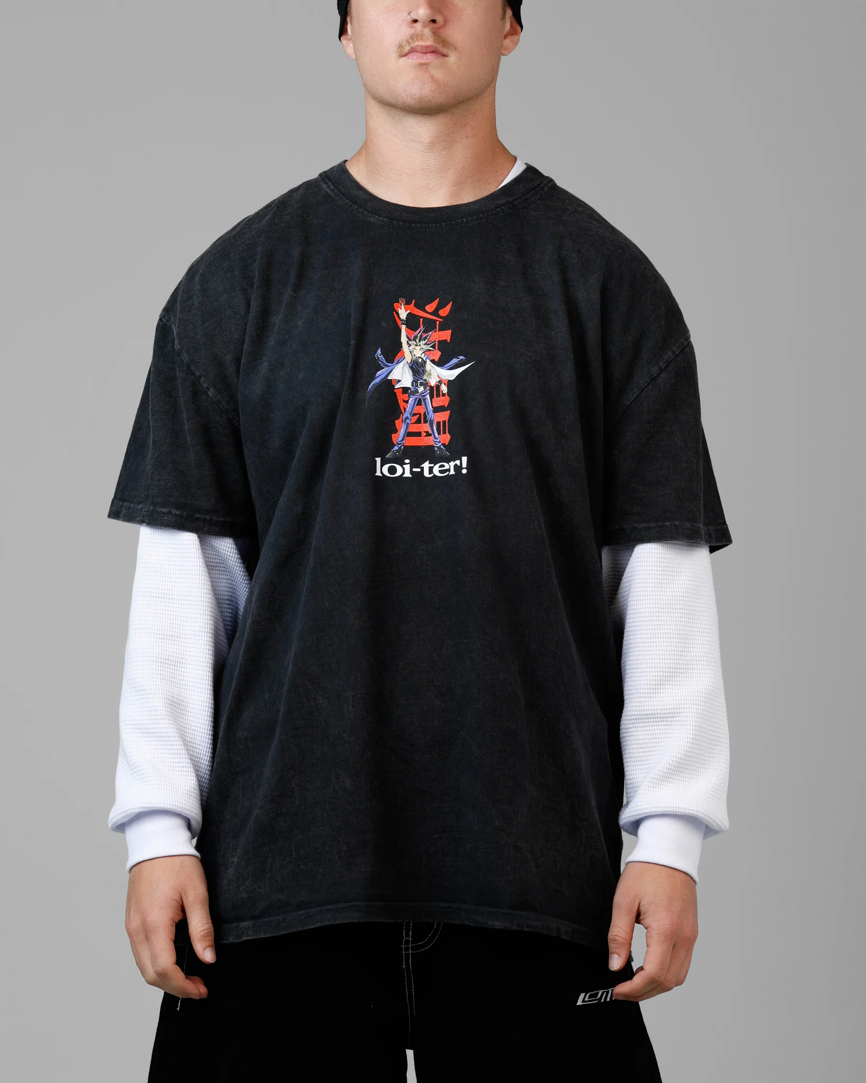 Loiter X Yu-Gi-Oh! Yugi T-Shirt Off Black