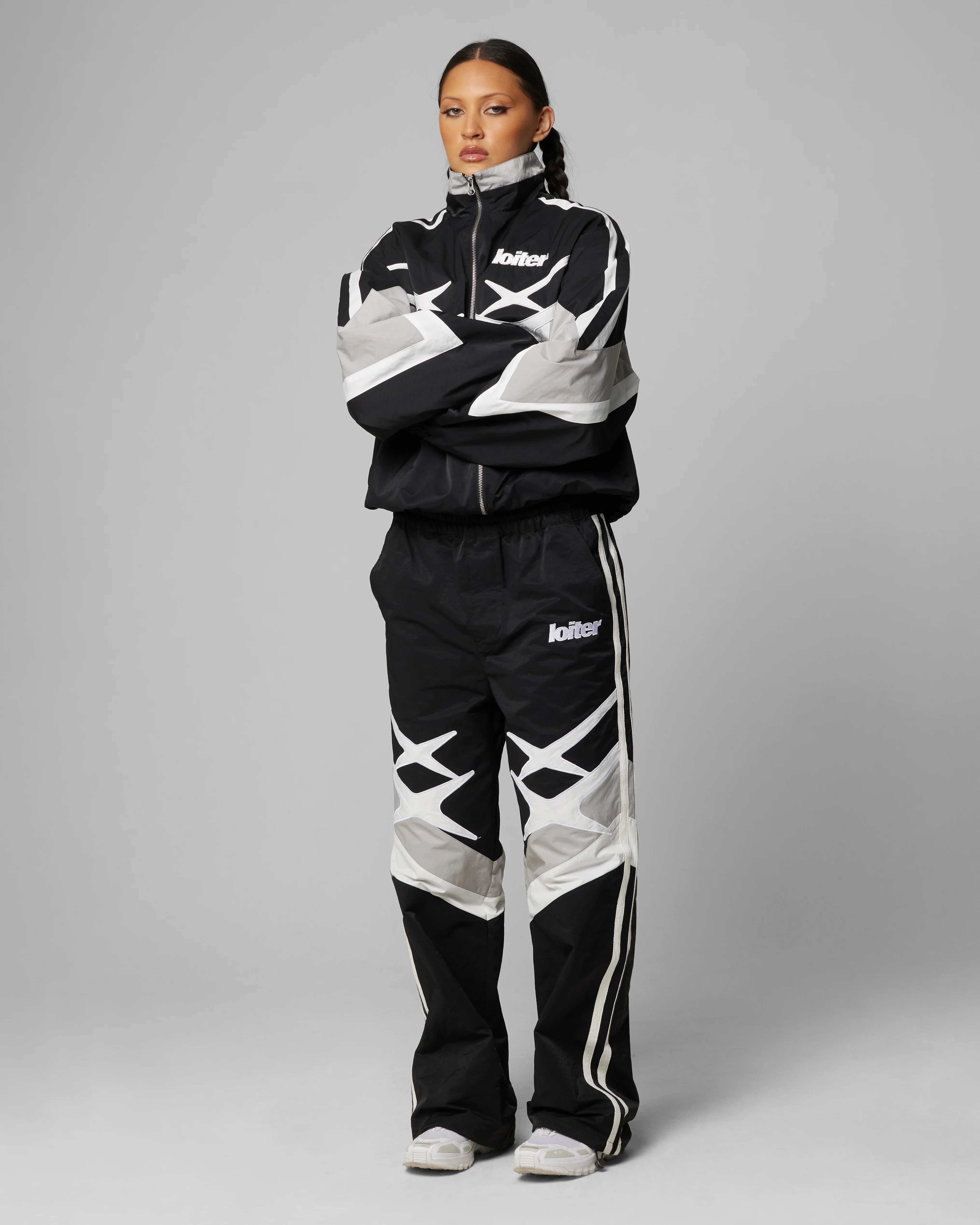 Loiter Hybrid Track Jacket Black/Grey