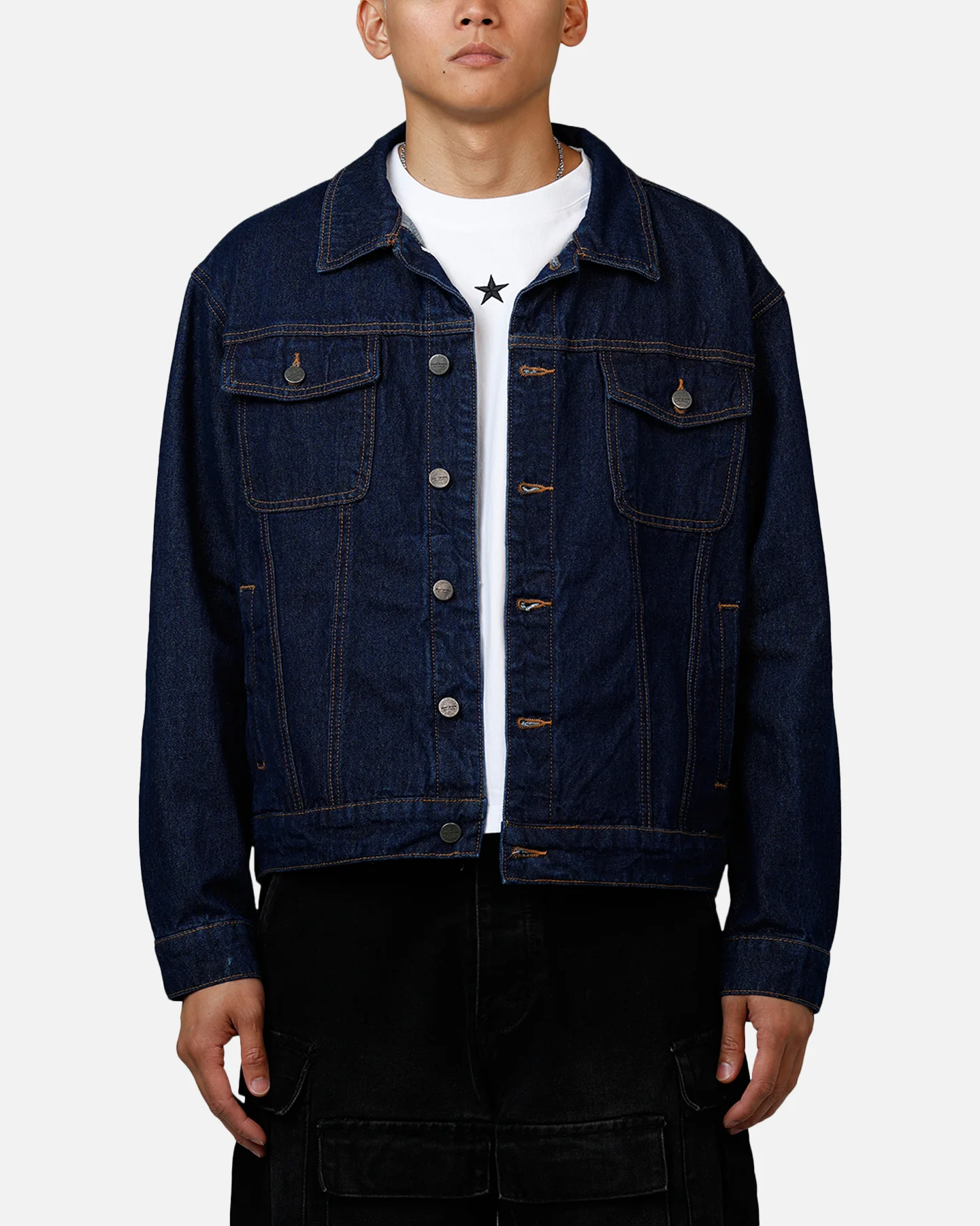 Saint Morta Boxy Denim Jacket Indigo/Tan