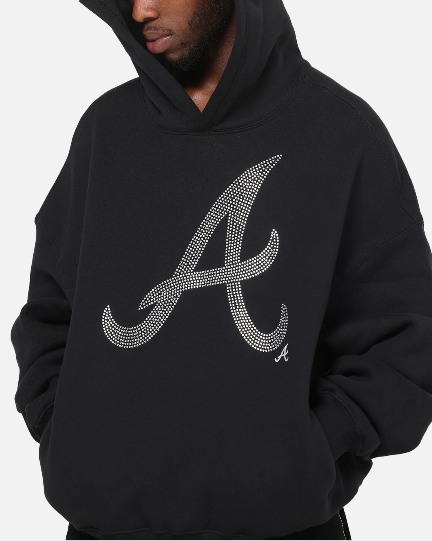 Mitchell & Ness Atlanta Braves Rhinestone Hoodie Faded Black