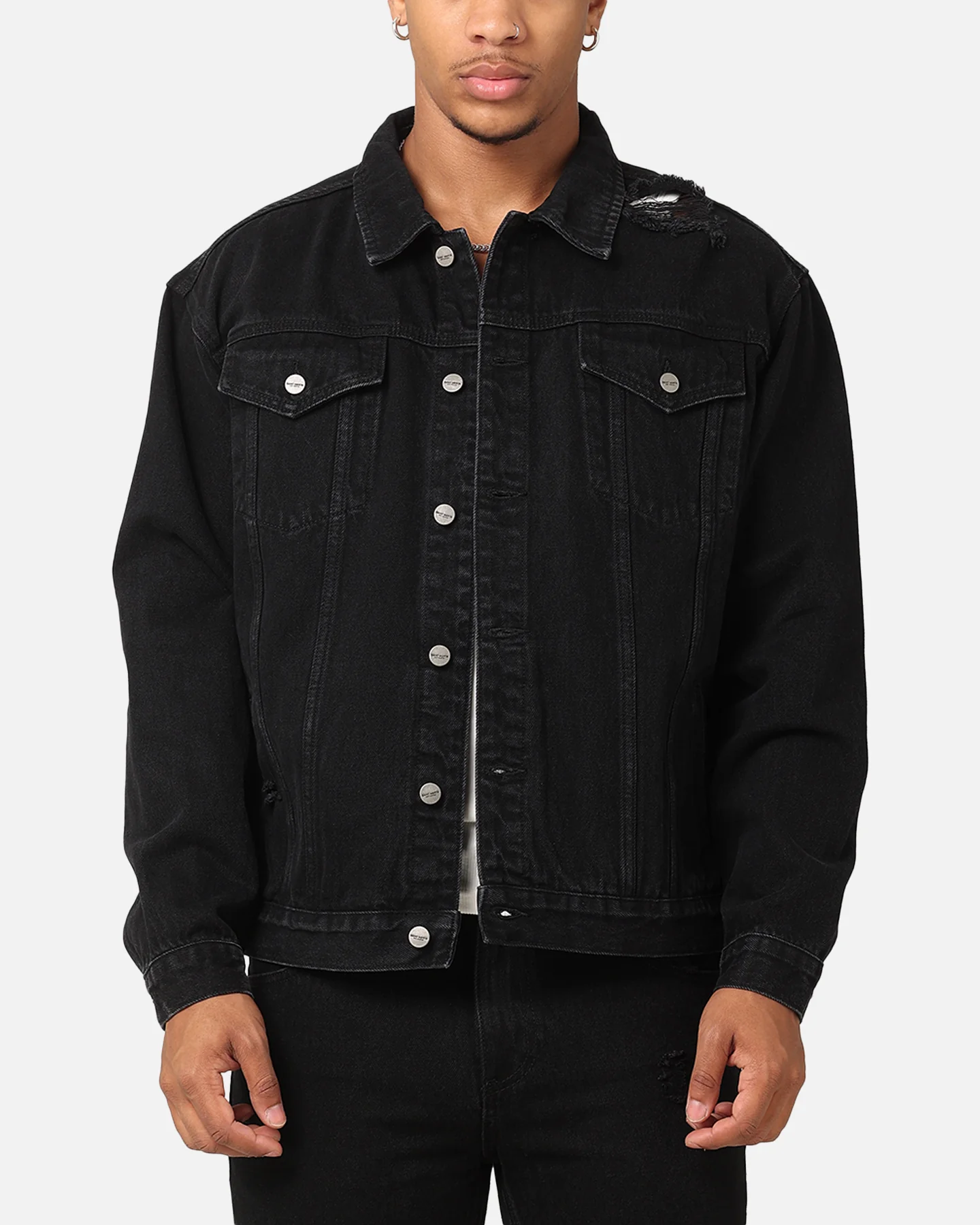 Saint Morta Denim Trucker Jacket Washed Black