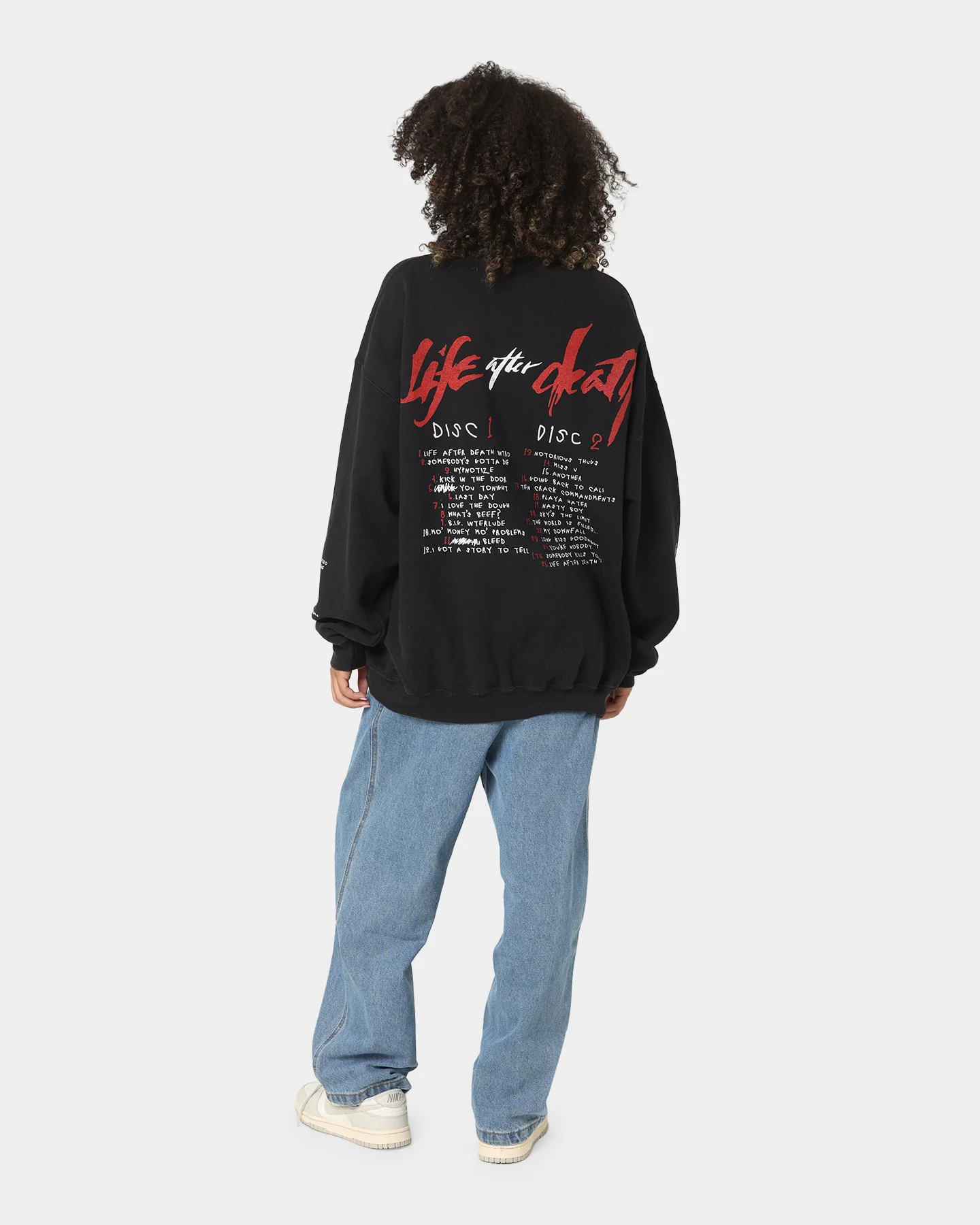 Notorious B.I.G Biggie Tracklist Crewneck Black