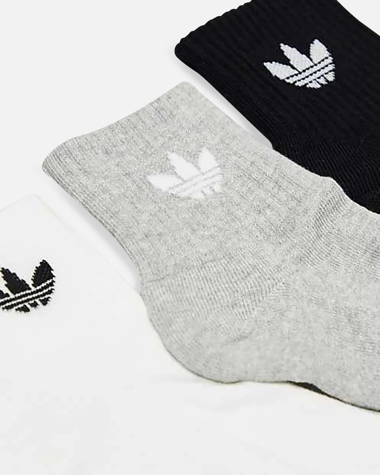Adidas Mid Crew Socks 3 Pack White/Grey/Black