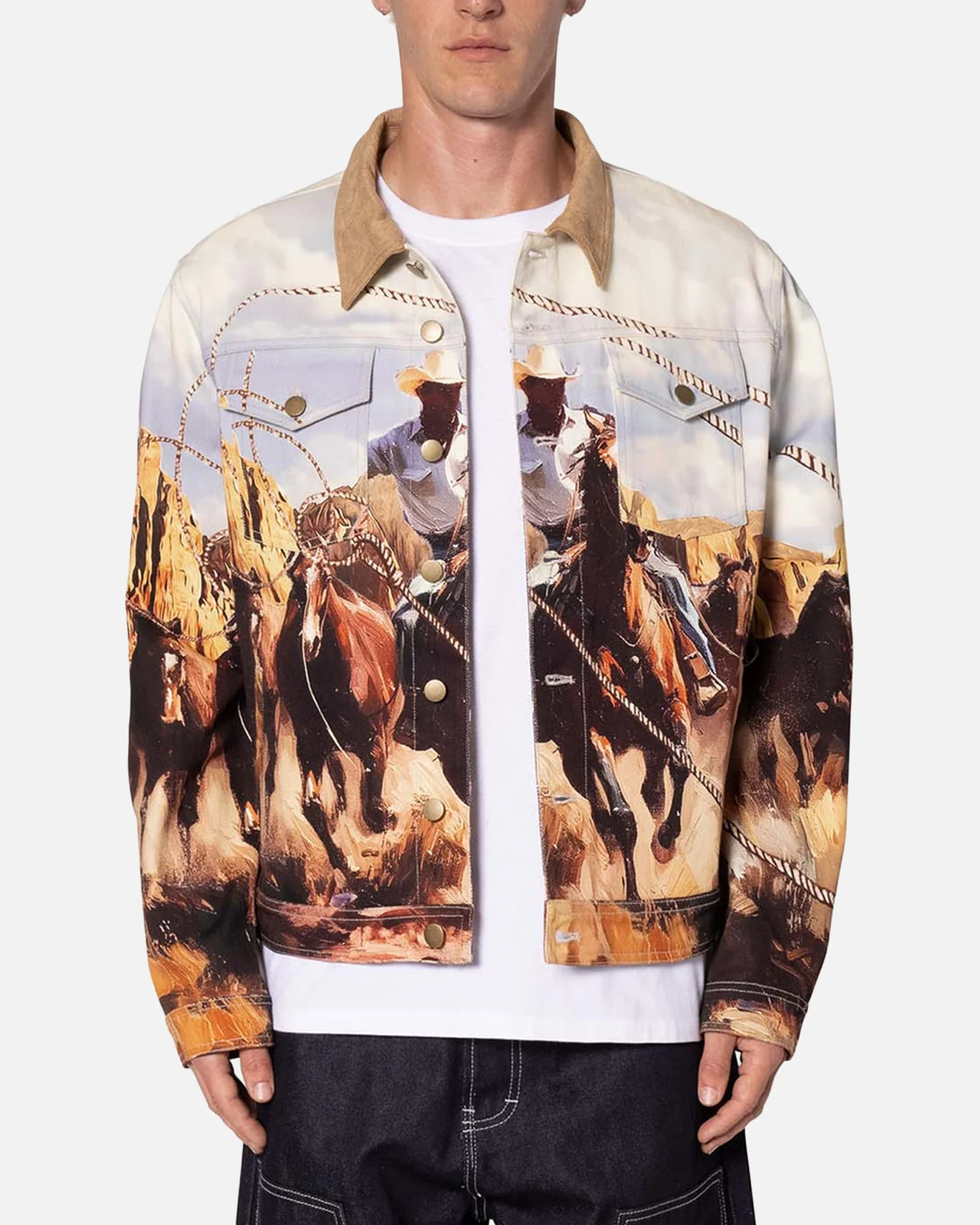 MNML Cowboy Print Trucker Jacket Multi