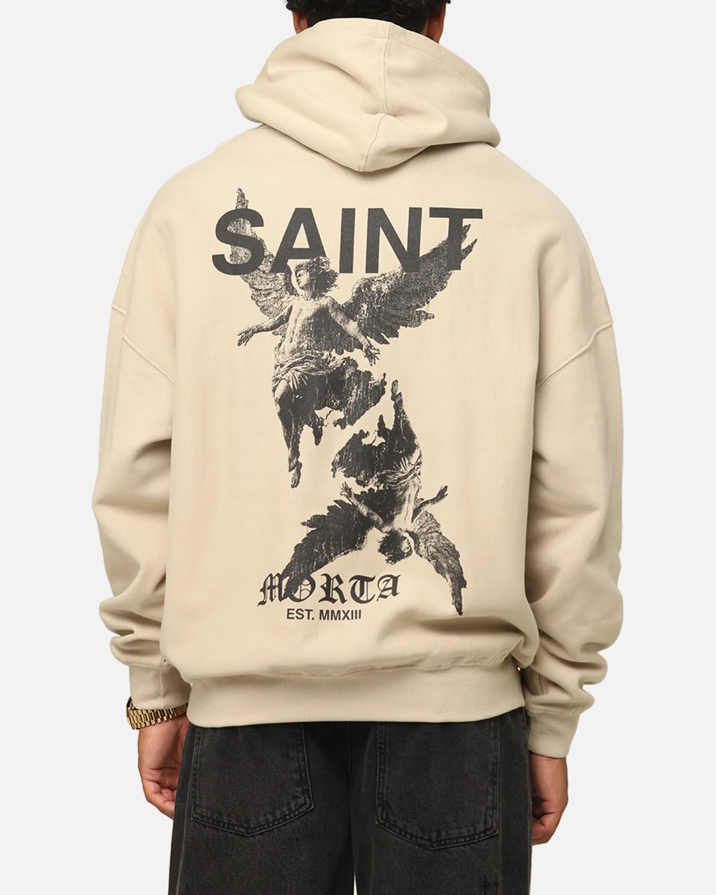 Saint Morta Heavens Boxy Hoodie Stone