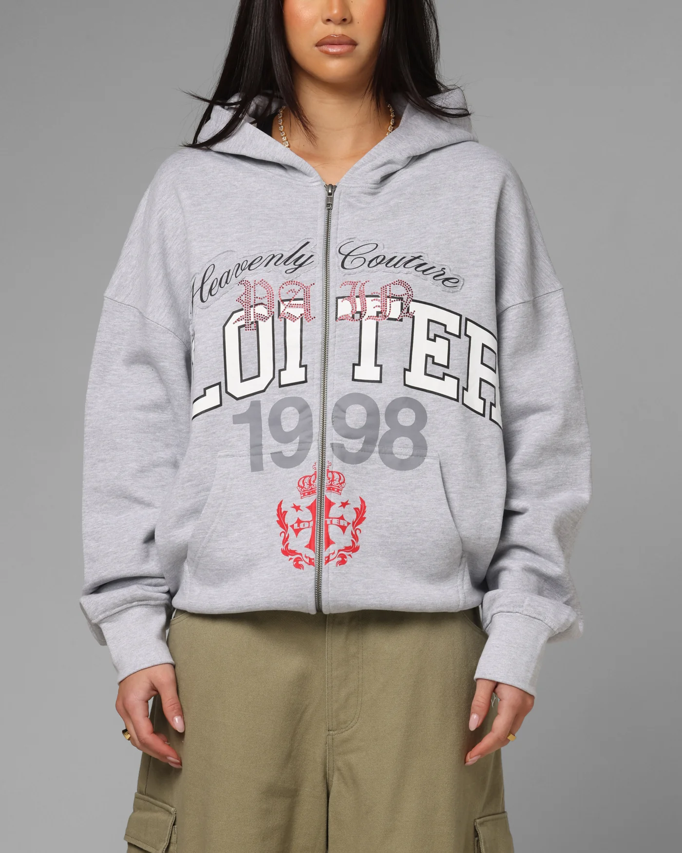 Loiter Drop Out Zip Hoodie Grey