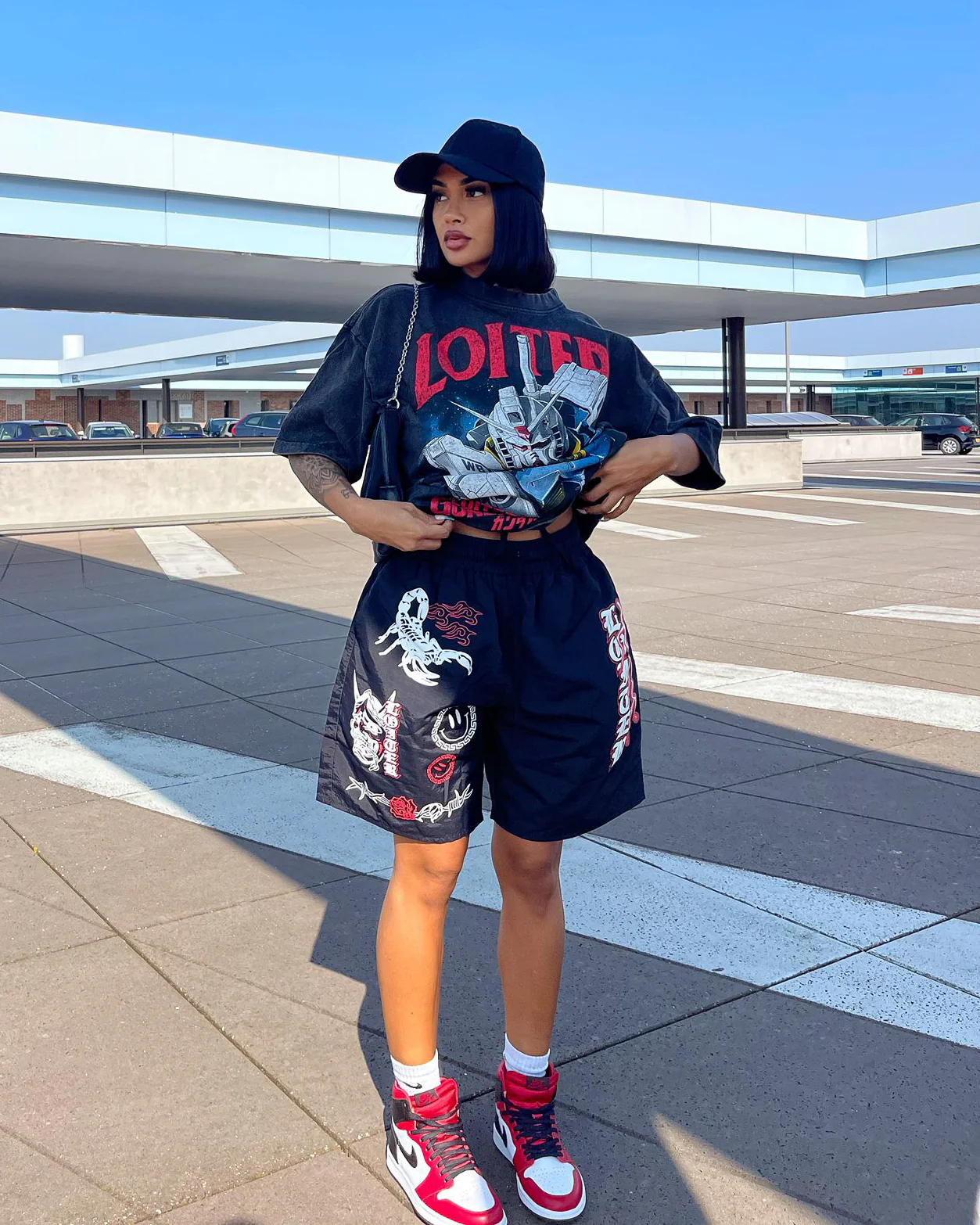 Loiter X Gundam Gundam Vintage T-Shirt Vintage Black