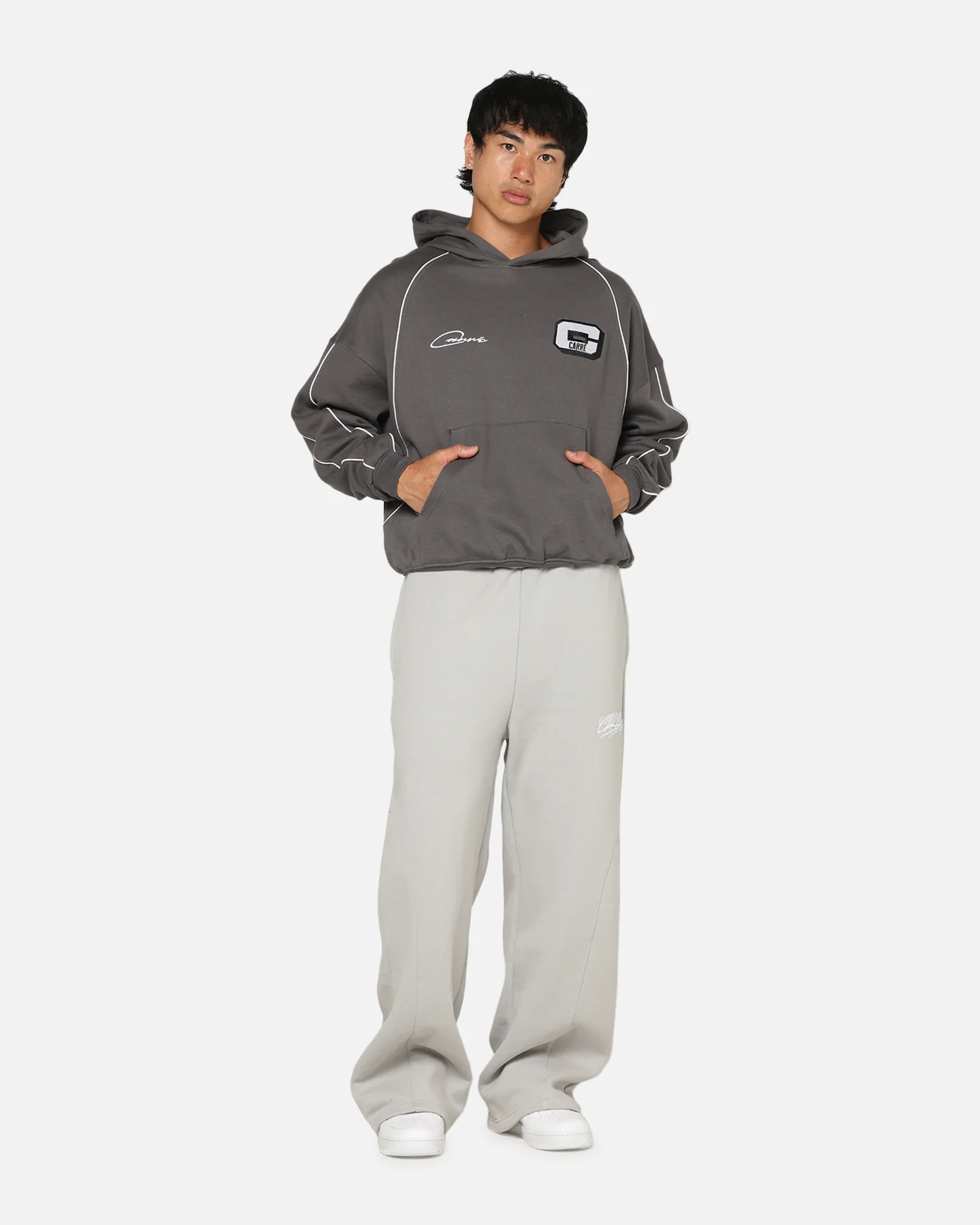 Carre Off Grid Panelled Trackpants Light Grey
