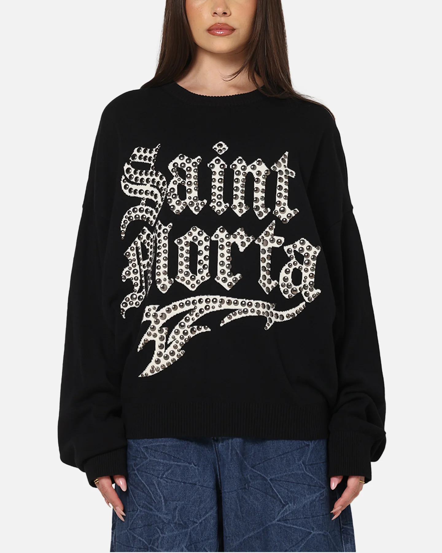 Saint Morta Sanctified Crewneck Sweater Black