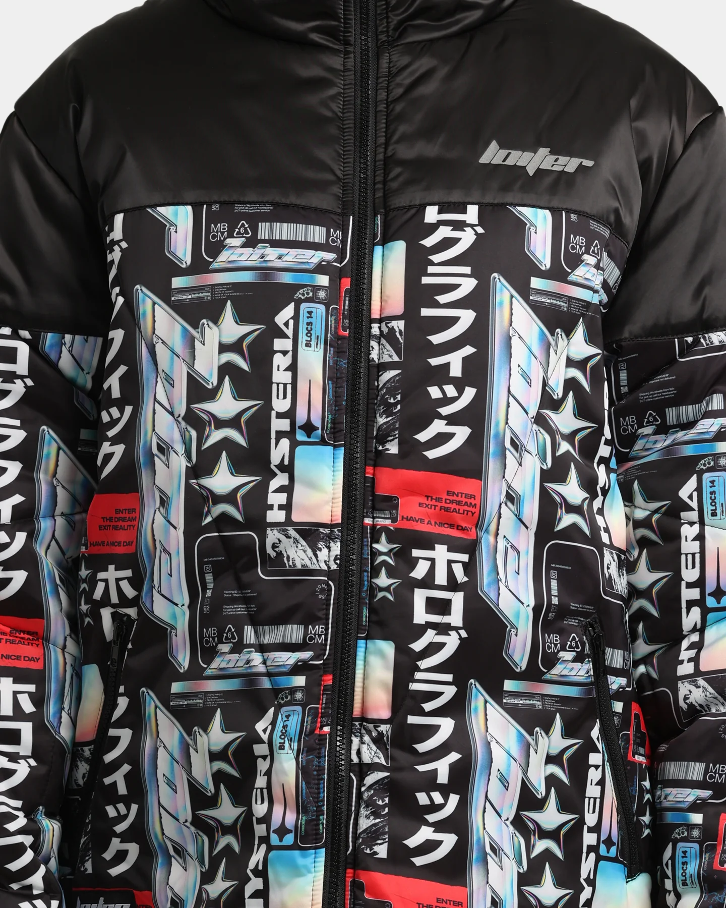 Loiter Constellation Puffer Jacket Black/Multi-Coloured