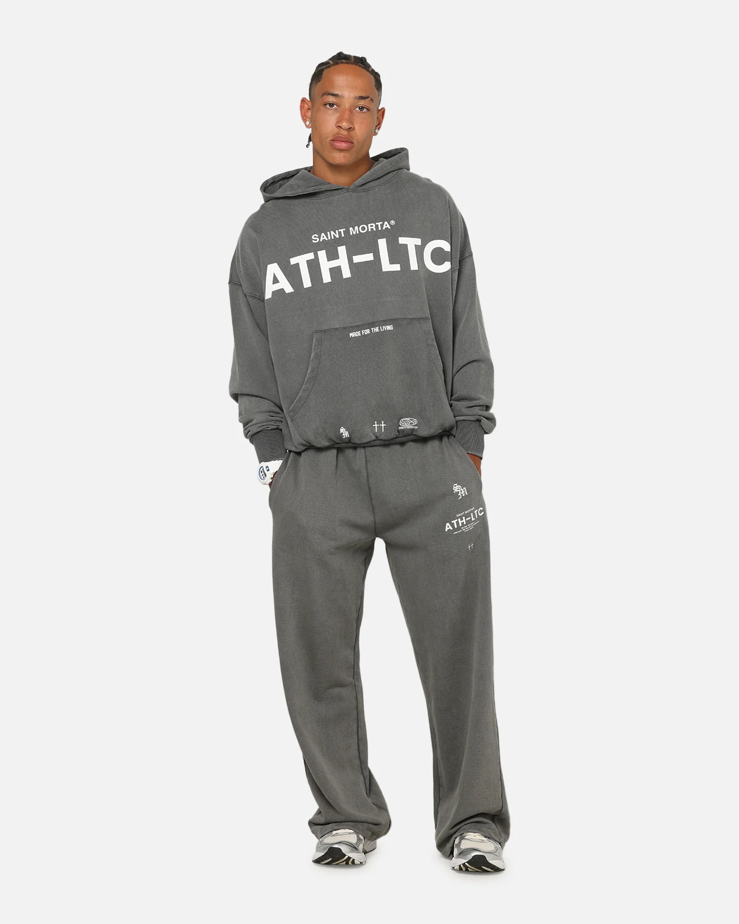 Saint Morta Athletc Sweatpants Washed Charcoal