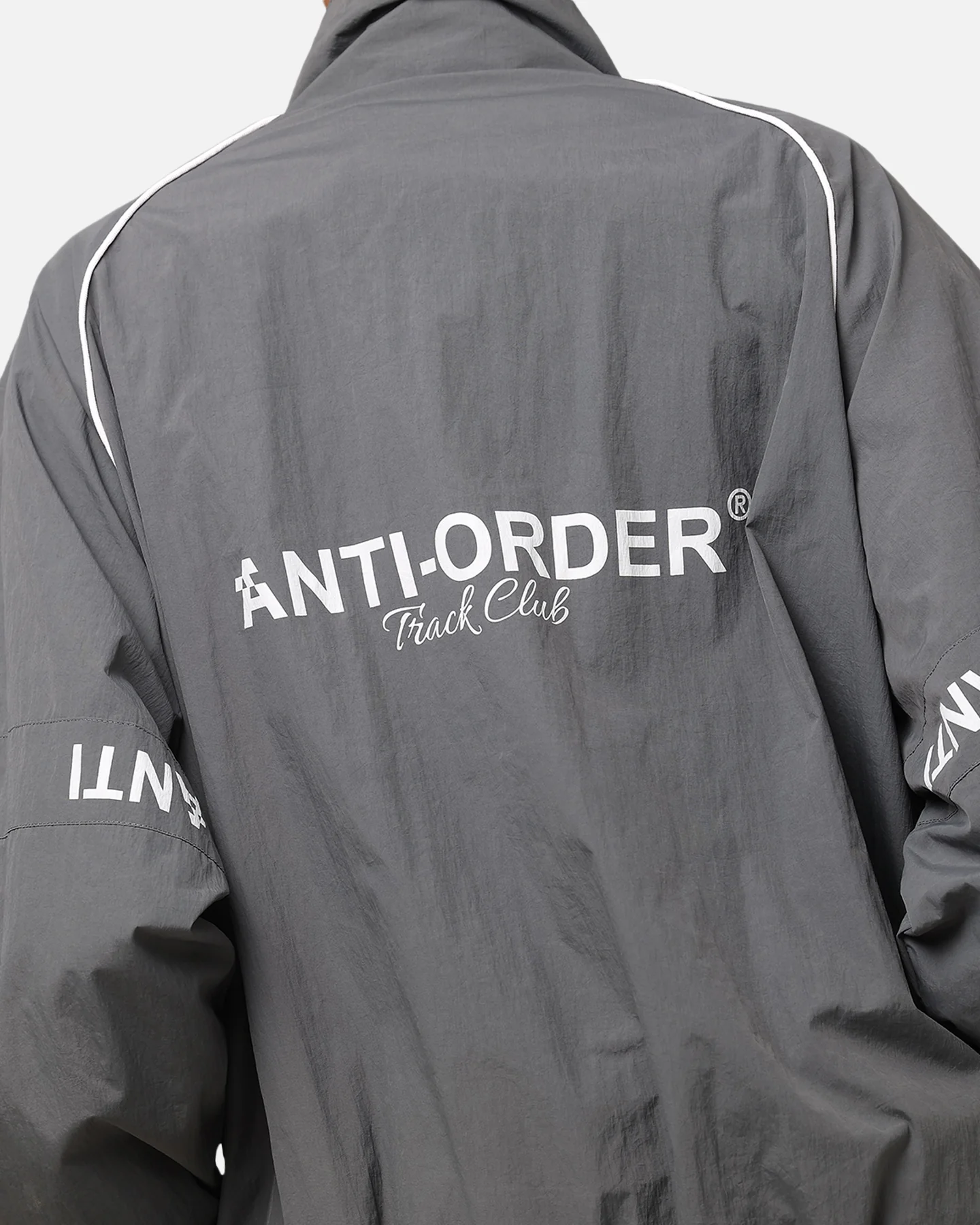 The Anti Order Track Club Windbreaker Jacket Dark Grey/Grey