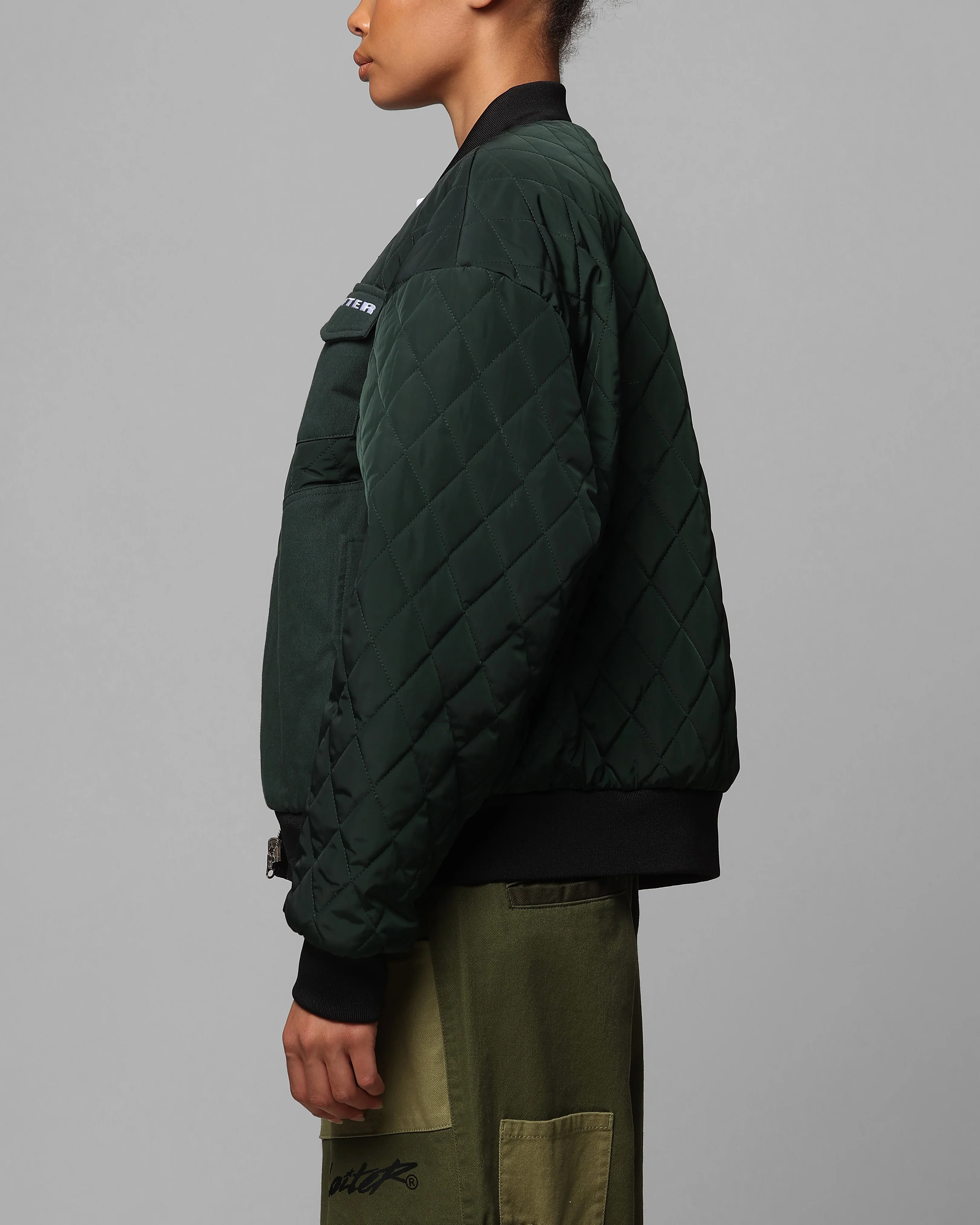 Loiter Cyber Reversible Bomber Jacket Red/Green