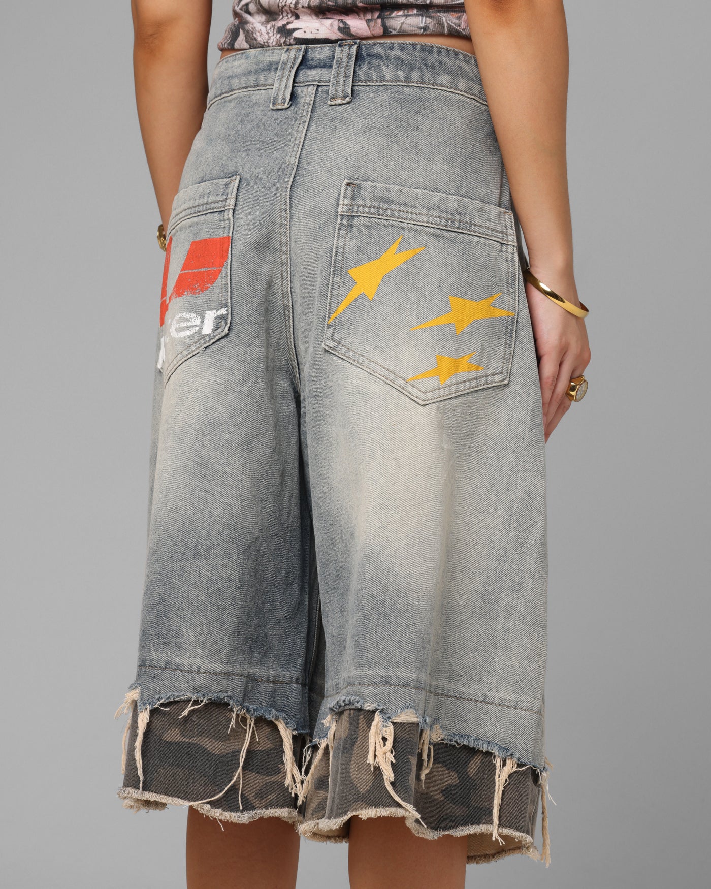 Loiter Oil Rig Denim Jorts Blue Wash