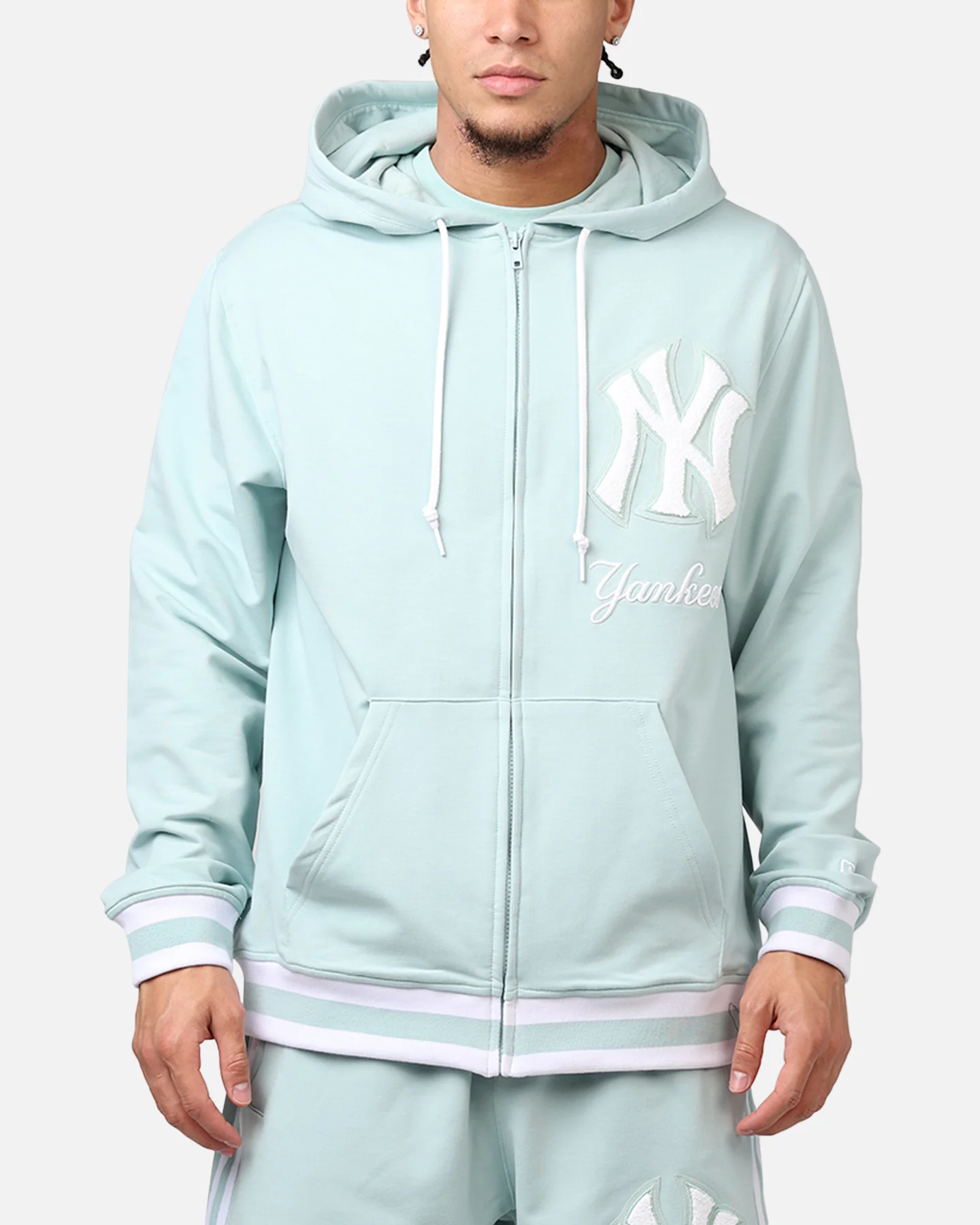 New Era New York Yankees 'Logo Select Mint' Full Zip Hoodie Mint/White