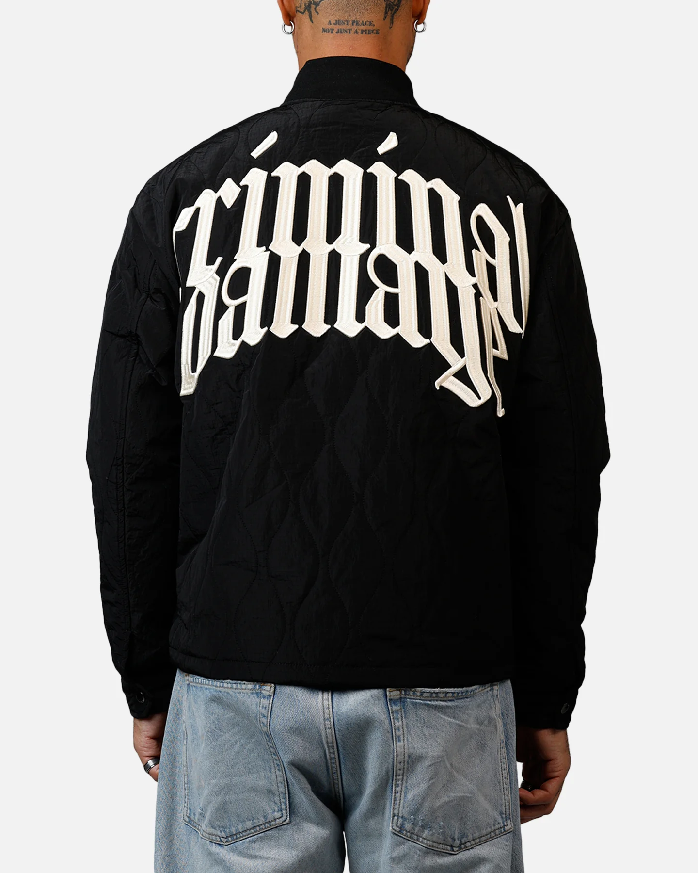Criminal Damage Quilted Bomber Black