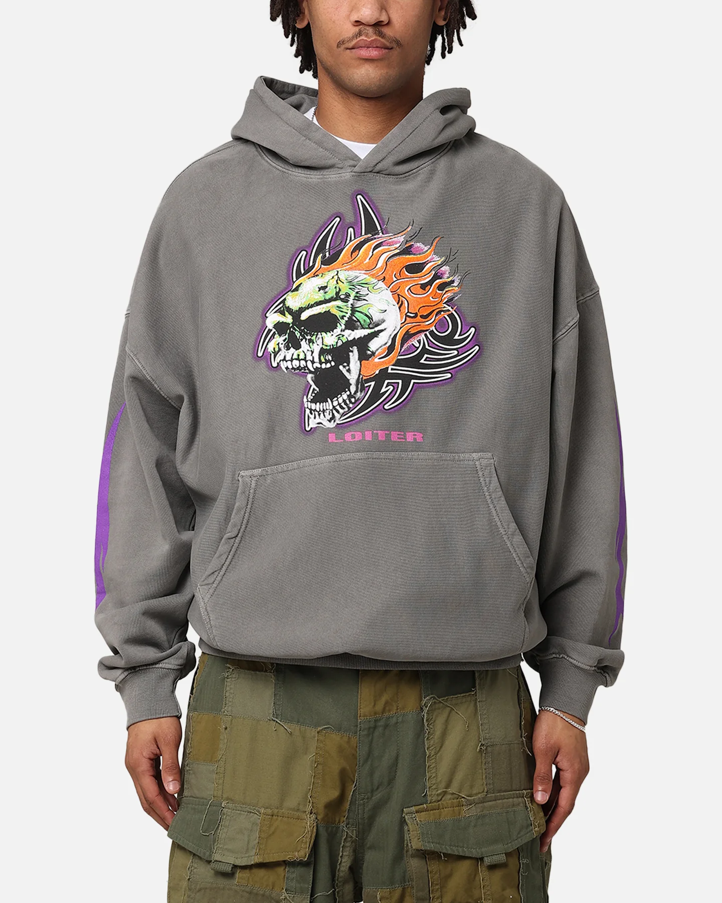 Loiter Rip N Dip Hoodie Washed Charcoal