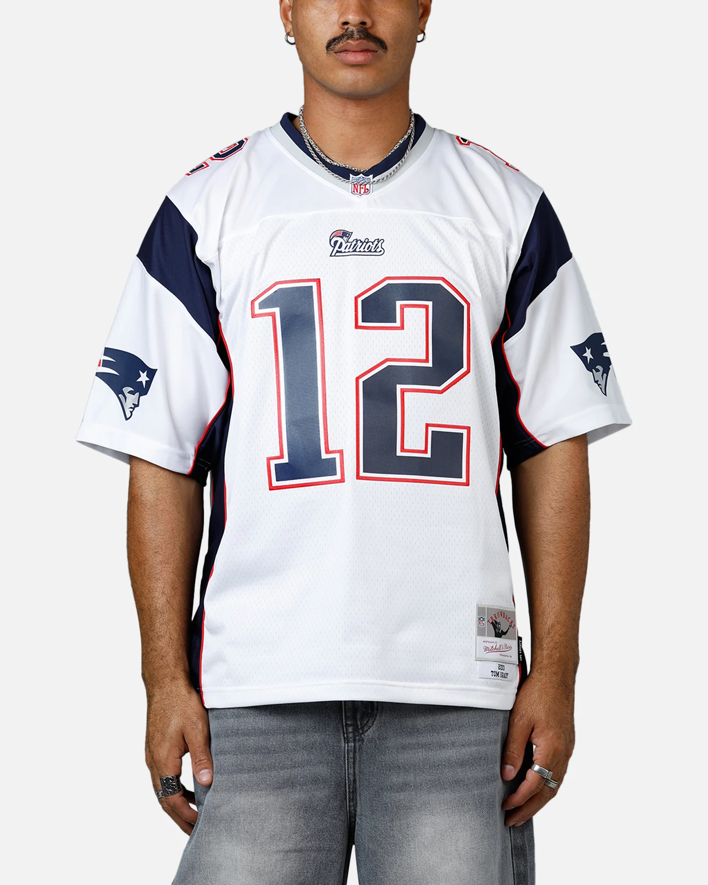 Mitchell & Ness New England Patriots Tom Brady #12 2000 Road Jersey White