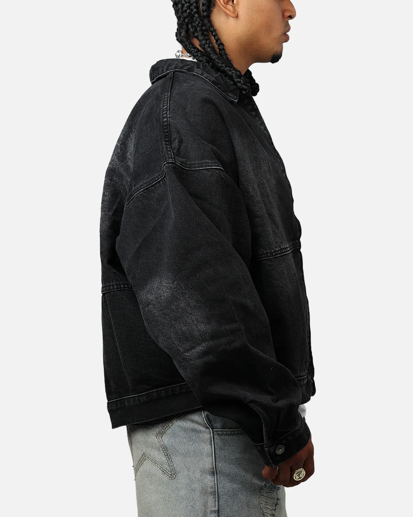 MNML Denim Choir Coat Washed Black
