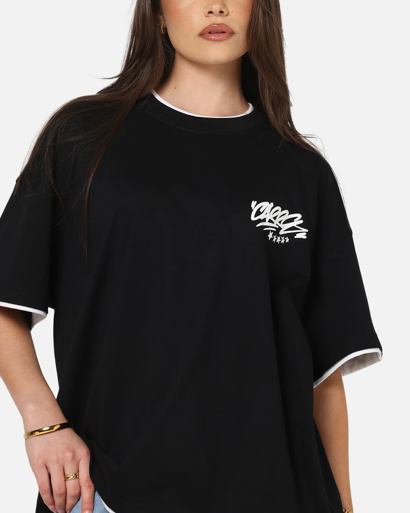 Carre Motion Layered T-Shirt Black/White
