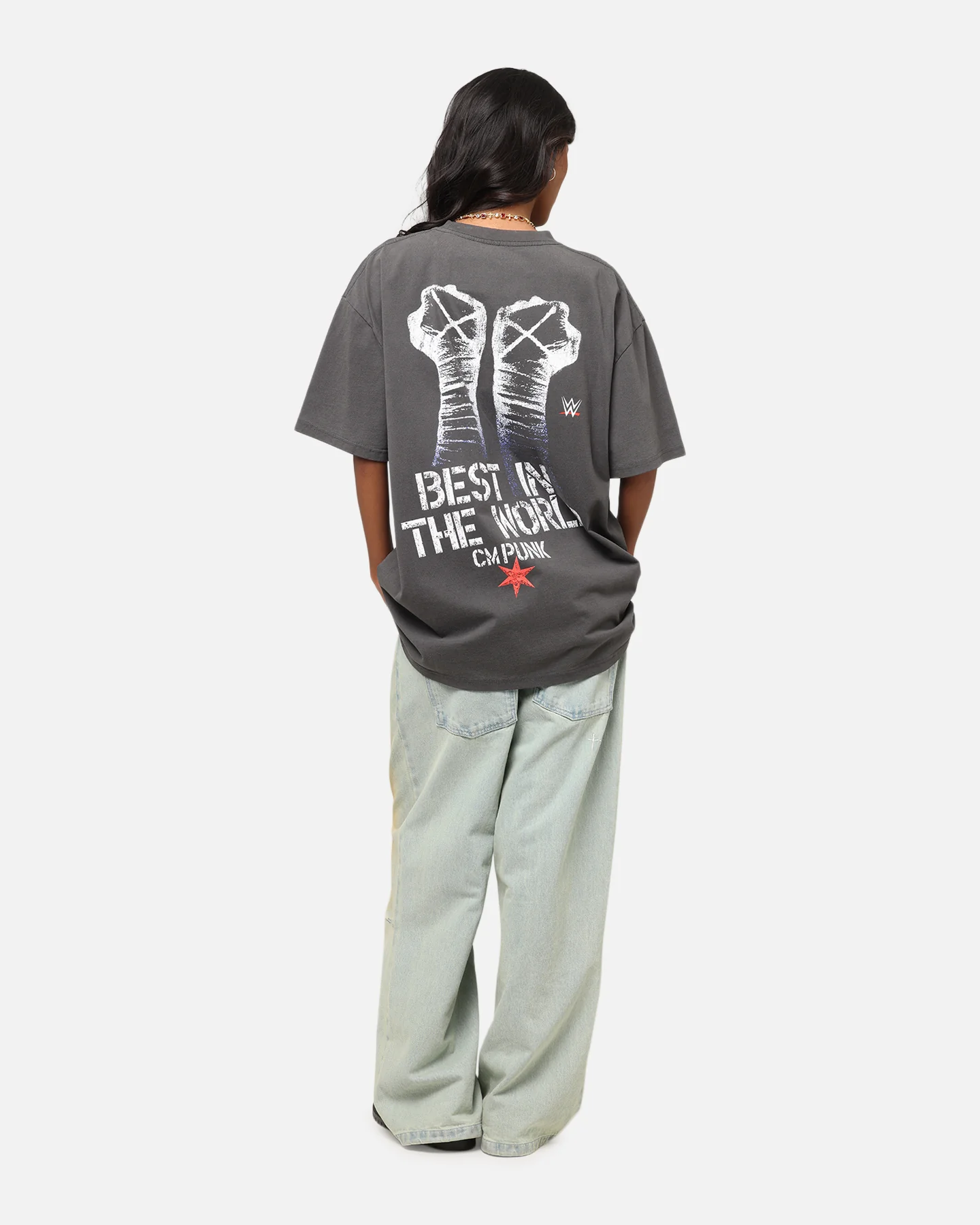 Culture Kings X WWE CM Punk Heavyweight T-Shirt Black Wash