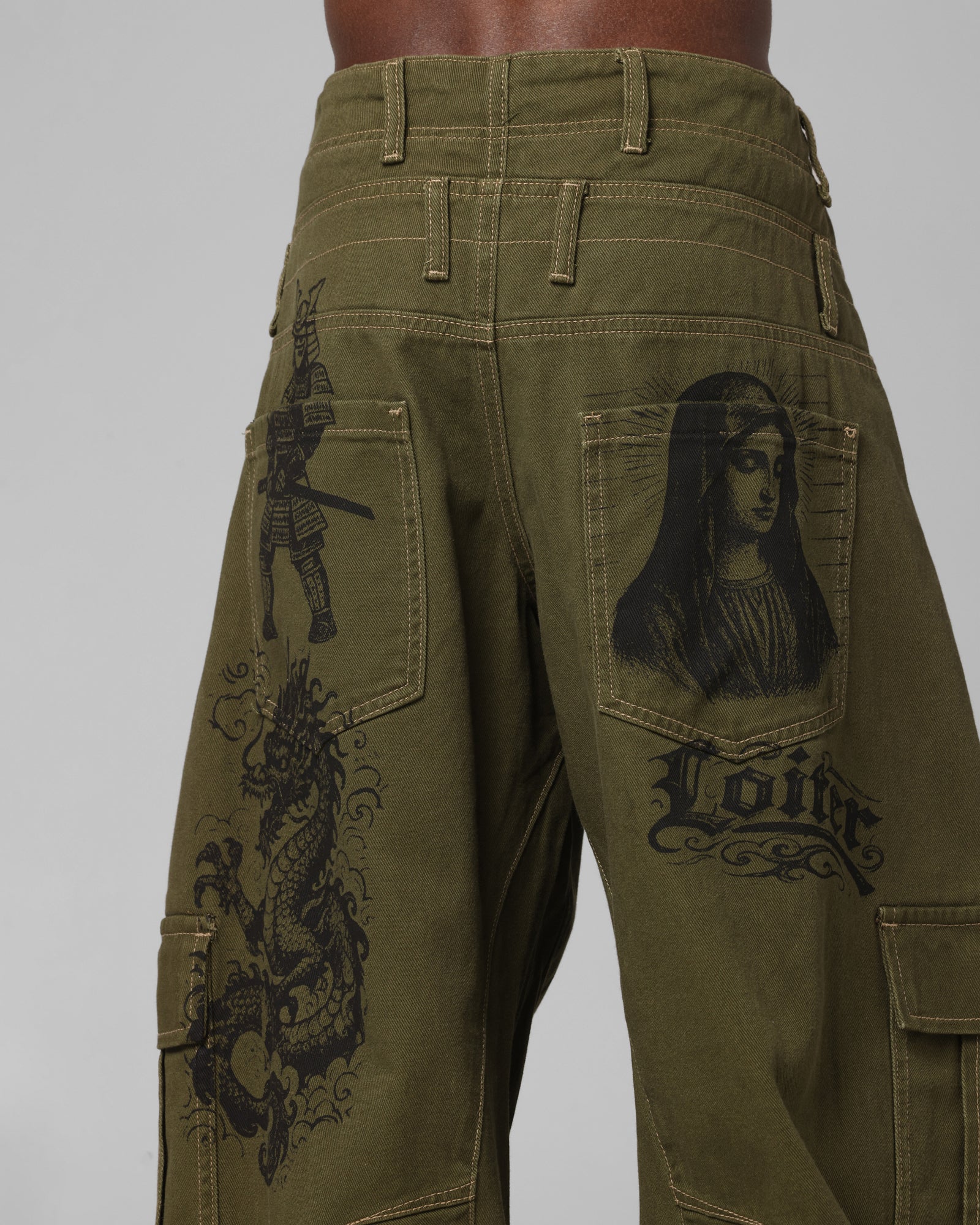 Loiter Layered Holy Fire Cargo Pants Khaki