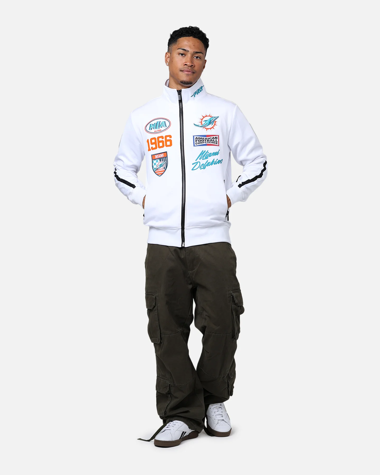 Pro Standard Miami Dolphins Fast Lane Track Jacket White