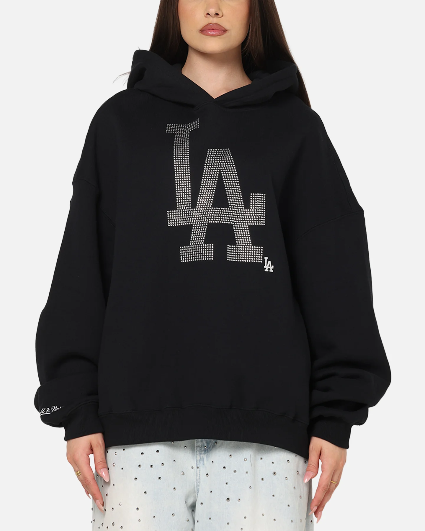 Mitchell & Ness Los Angeles Dodgers Rhinestone Hoodie Faded Black