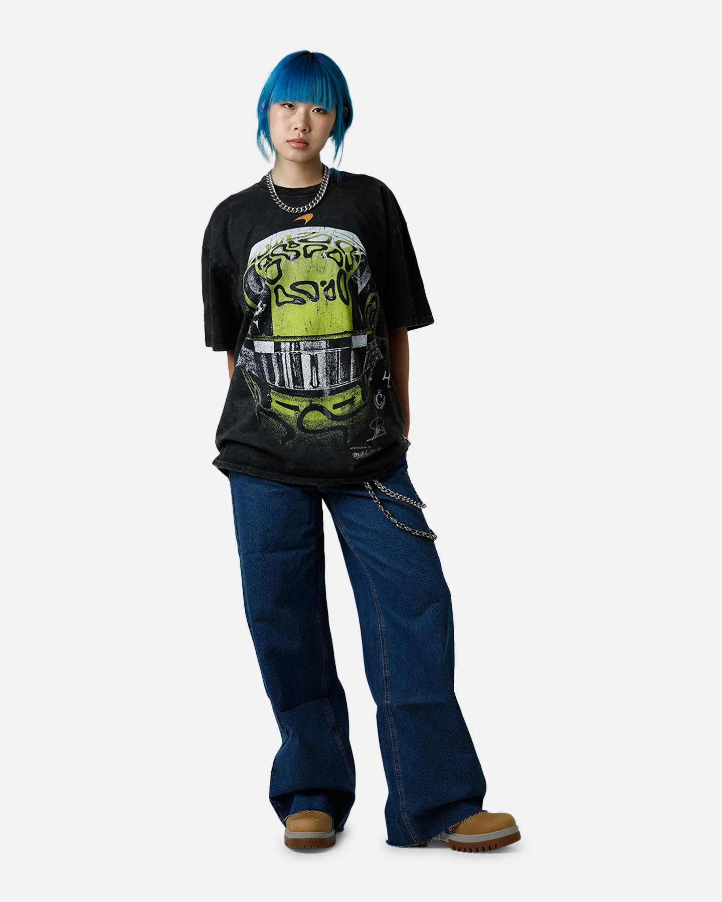 Culture Kings X Mclaren Lando Norris 'Vegas Grand Prix 2024' Helmet T-Shirt Black Acidwash