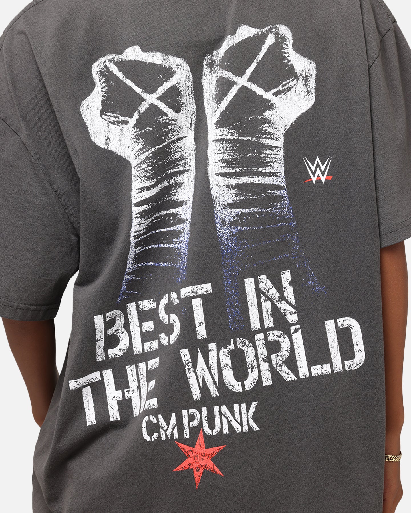 Culture Kings X WWE CM Punk Heavyweight T-Shirt Black Wash