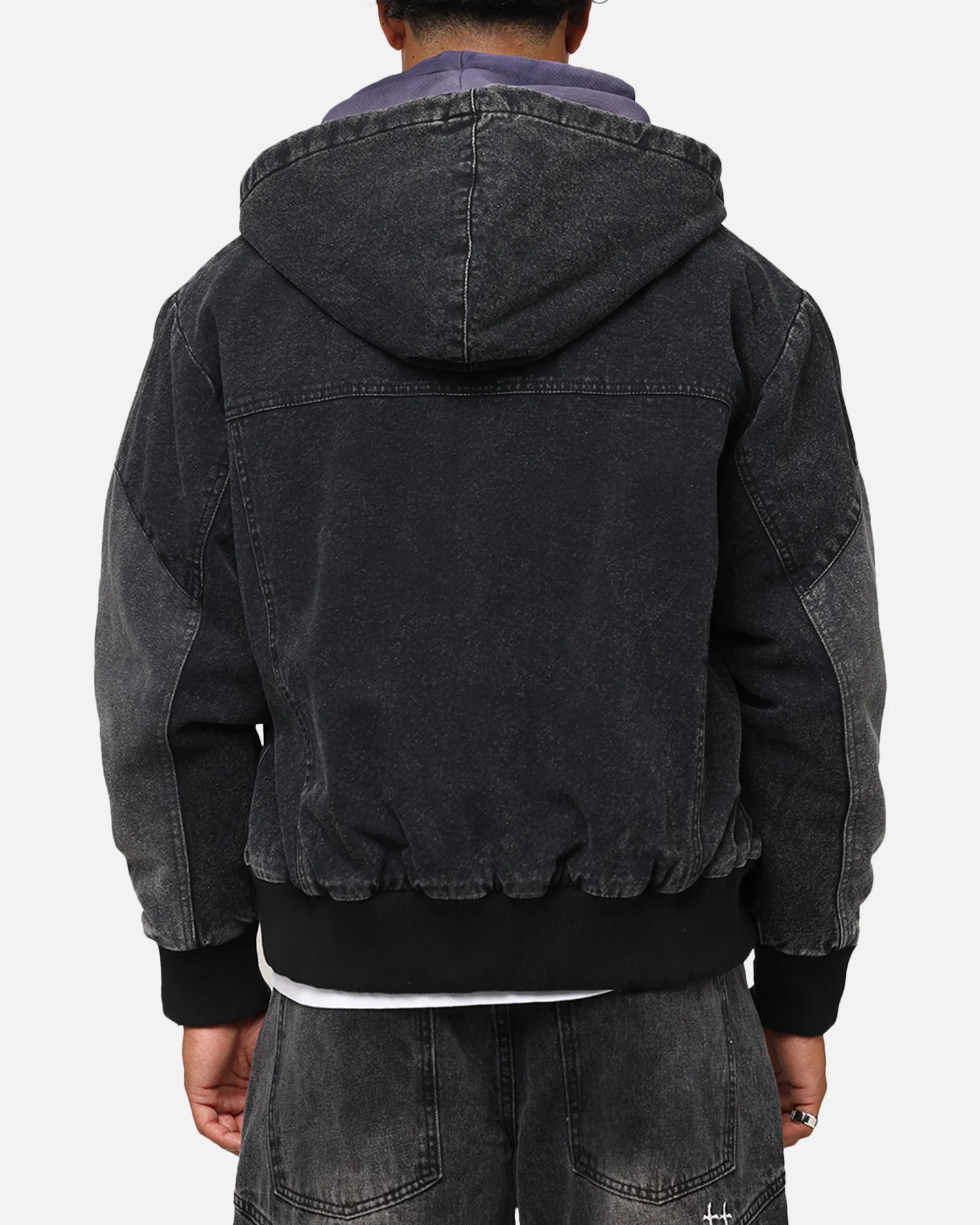 Saint Morta Hooded Workwear Jacket Black/Grey