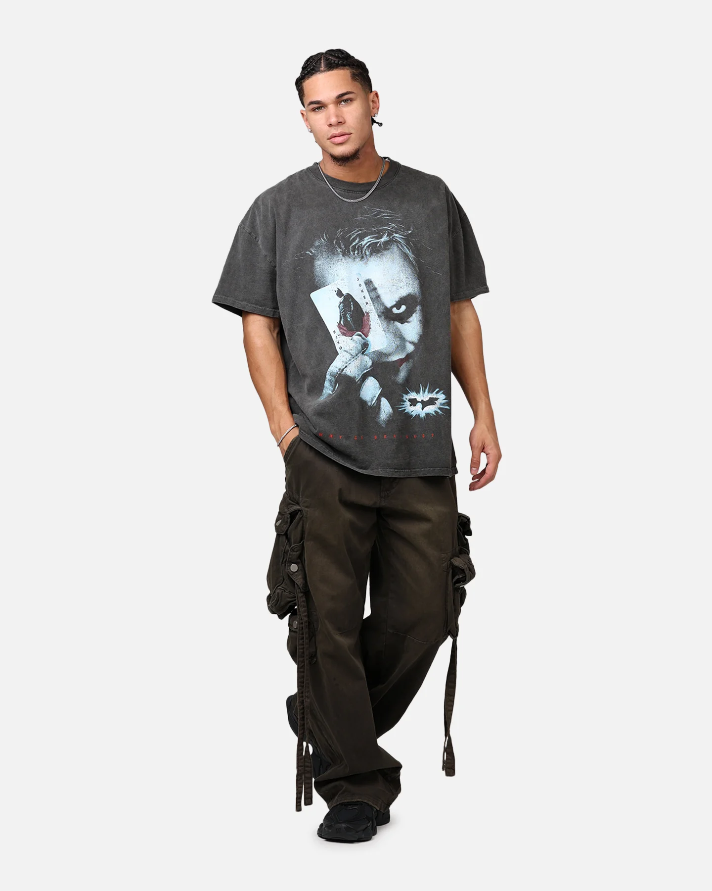 73Studio X DC Batman The Dark Knight '08 Heavyweight T-Shirt Black Wash