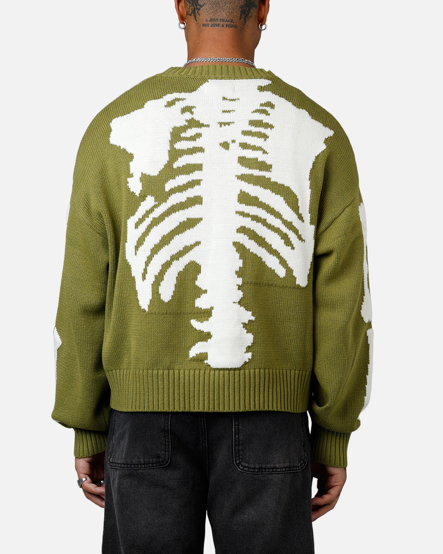 MNML Skeleton Knit Sweater Moss