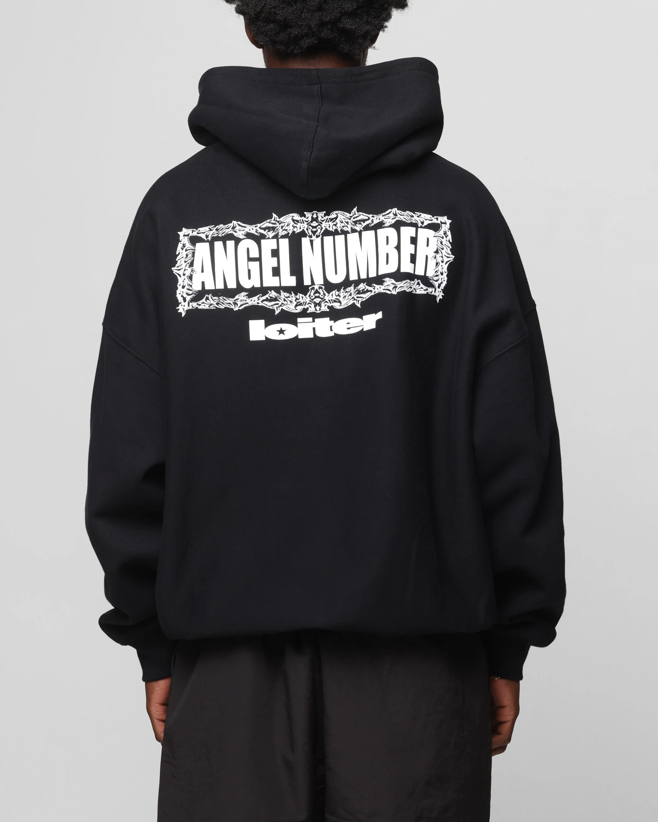 Loiter Angel Number Hoodie Black