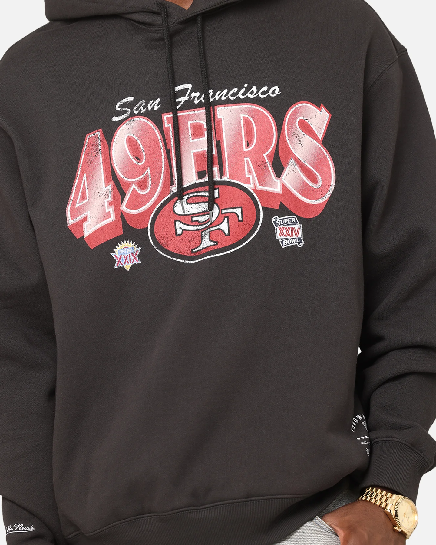 Mitchell & Ness San Francisco 49ers Arch Hoodie Faded Black